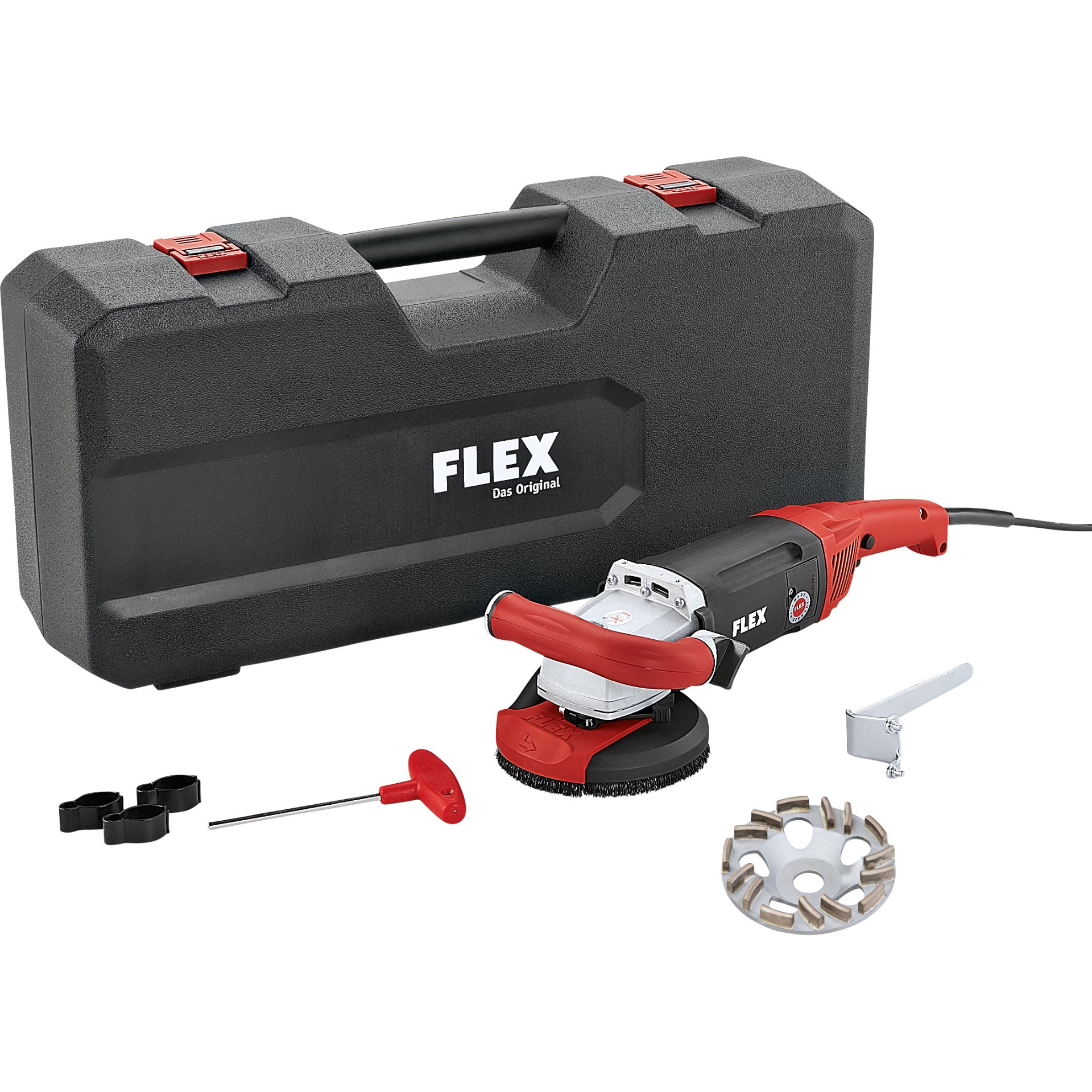 Kraftvoller 1750 Watt Sanierungsschleifer für randnahes Schleifen, 125 mm LD 18-7 125 R, Kit TH-Jet