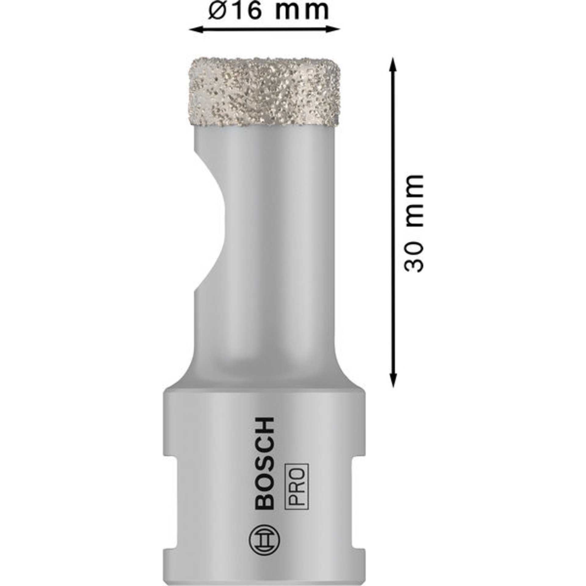 PRO Ceramic Trockenbohrkrone, 16 x 30 x14 mm