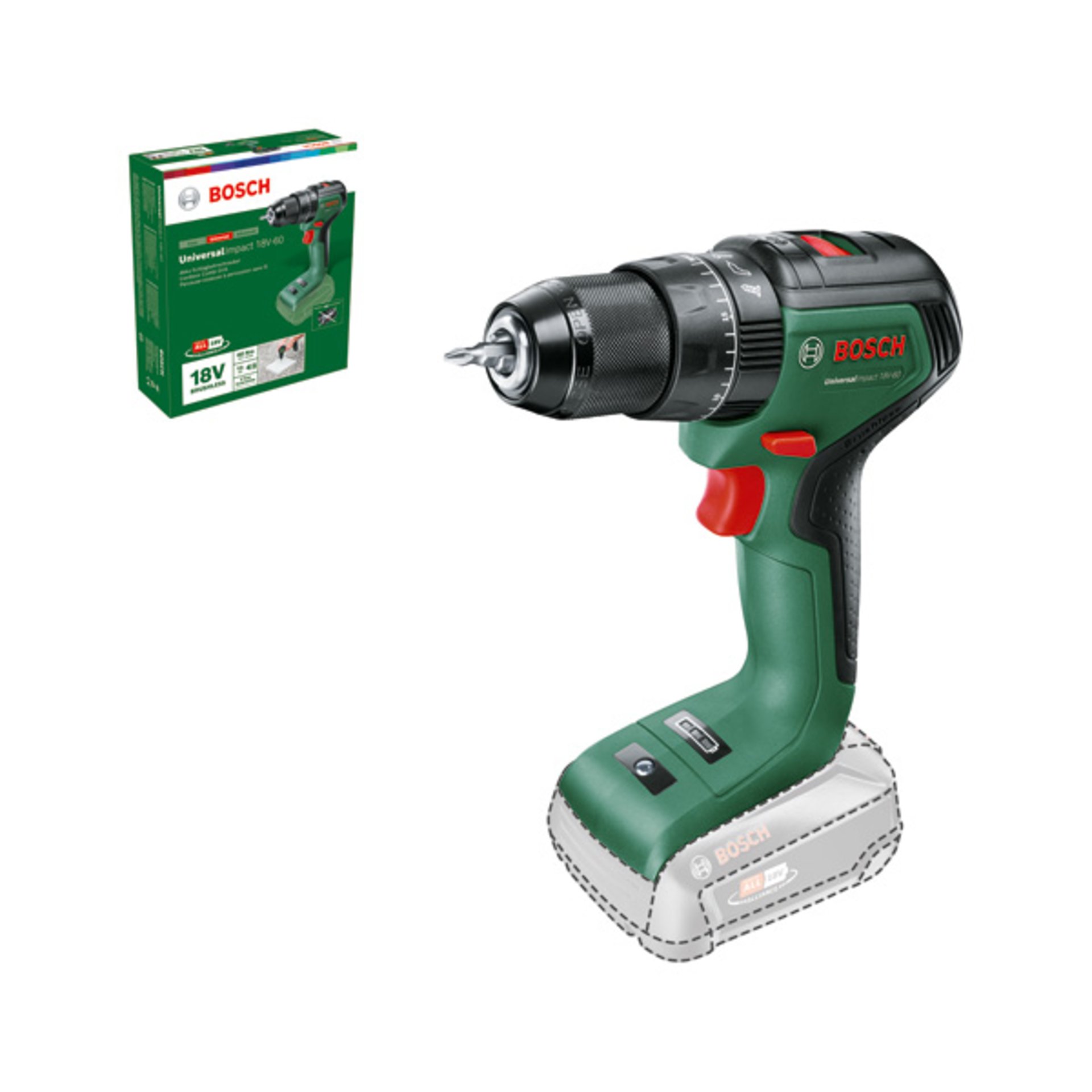 Akku-Schlagbohrmaschine UniversalImpact 18V-60