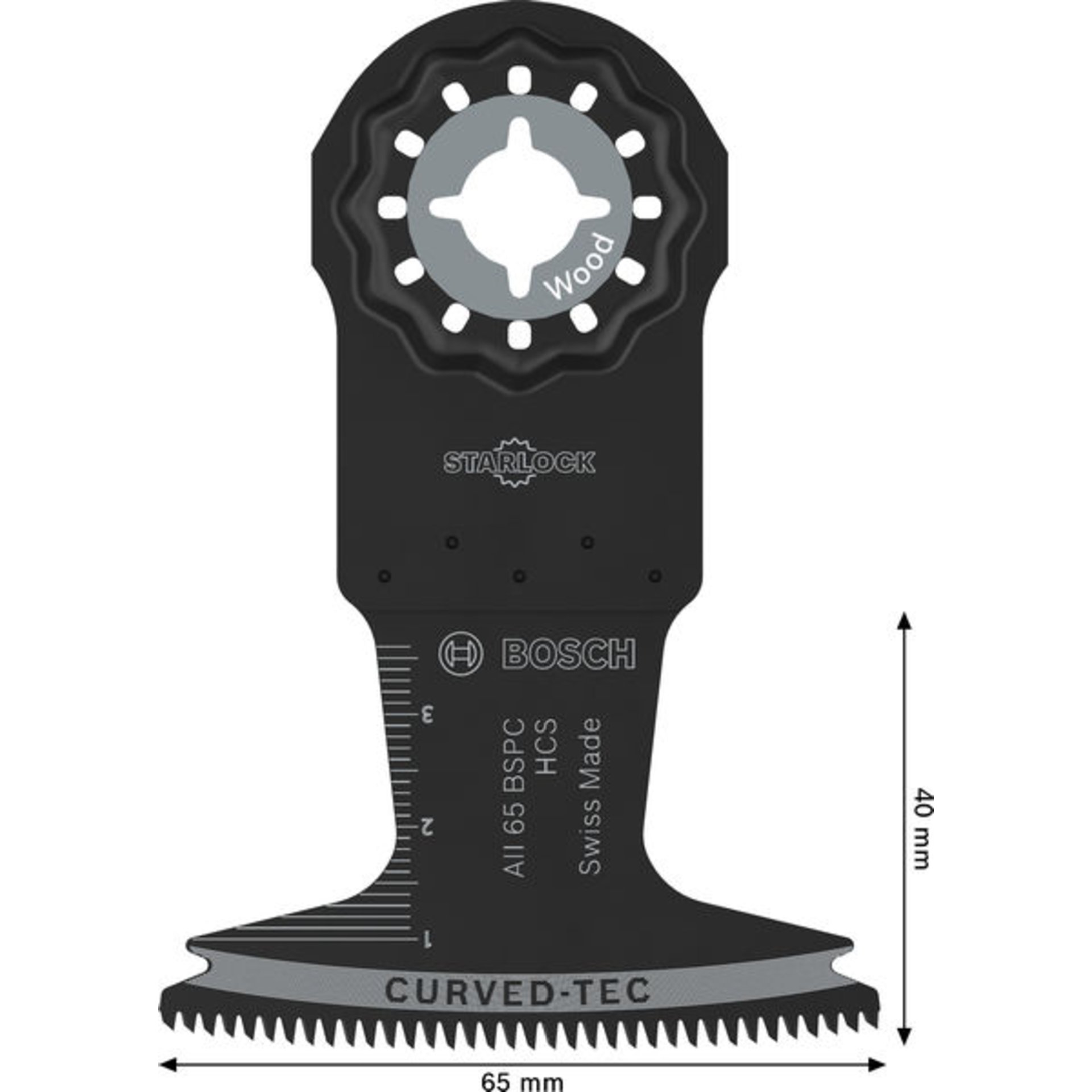 AII 65 BSPC Holz Tauchsägeblatt, Starlock, 65 x 40 mm