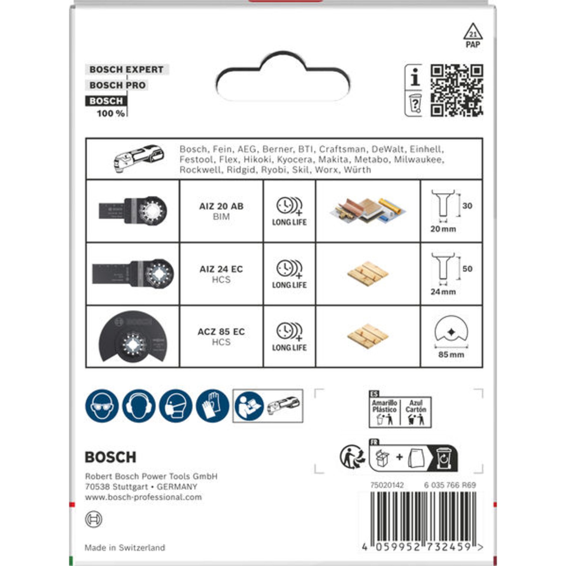 Holz- und Weichmetall-Blatt-Set für oszillierende Multifunktionswerkzeuge,3-tlg.