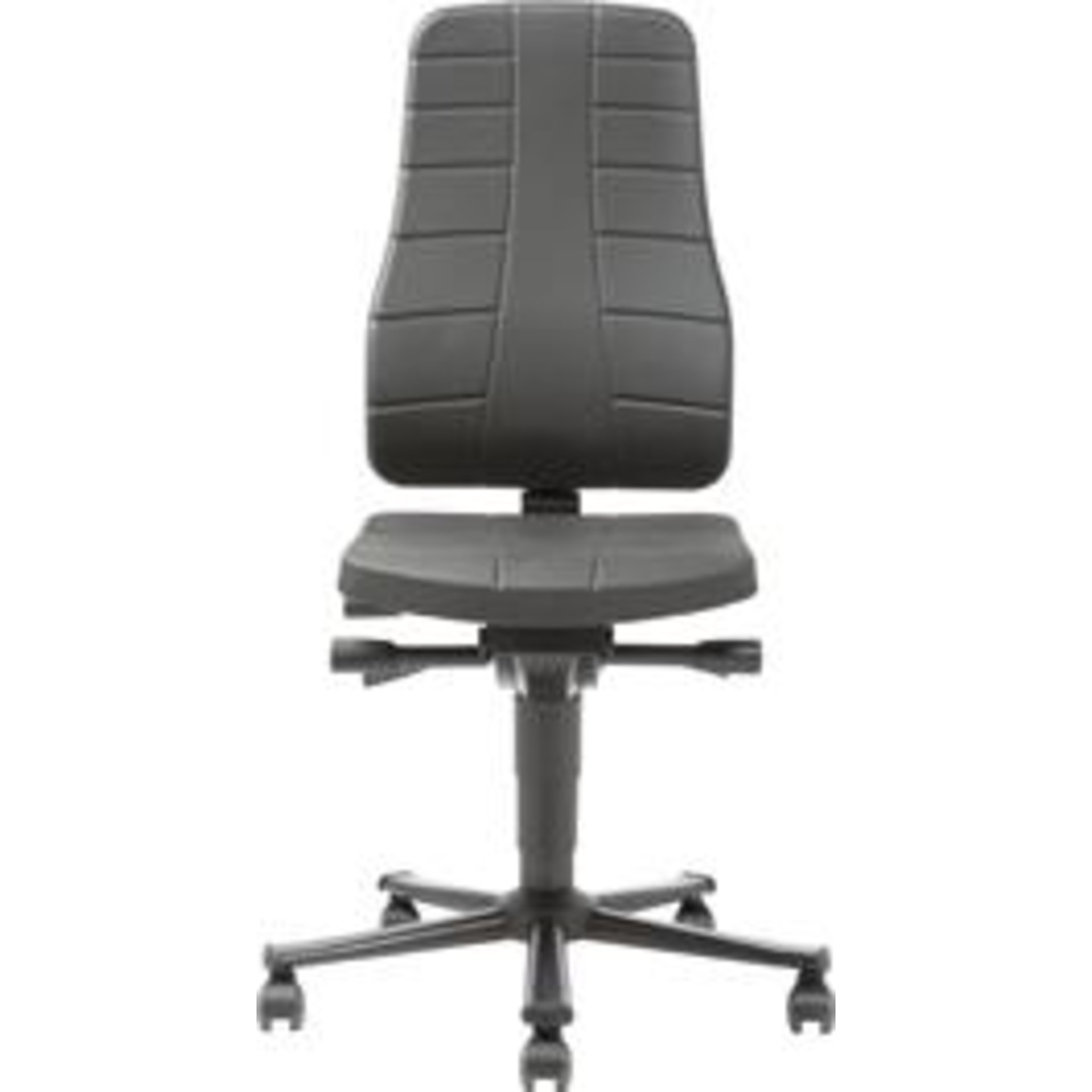 Bimos Arbeitsstuhl 9643-2000 All-In-One 2 Sitzhöhe 450-600 mm mit Rollen, PU schwarz