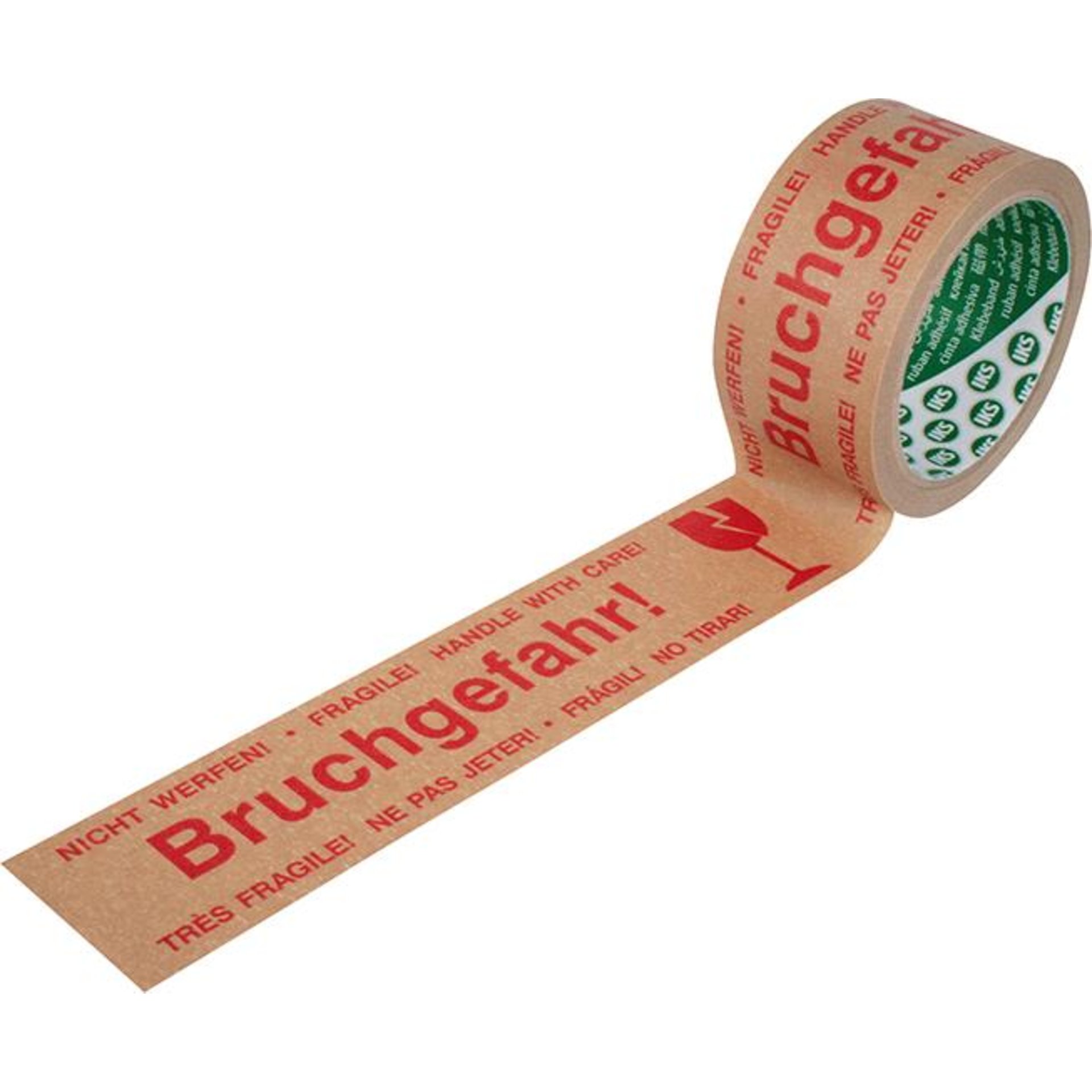 Papier-Warnband "Bruchgefahr" 50mm x 50m, braun