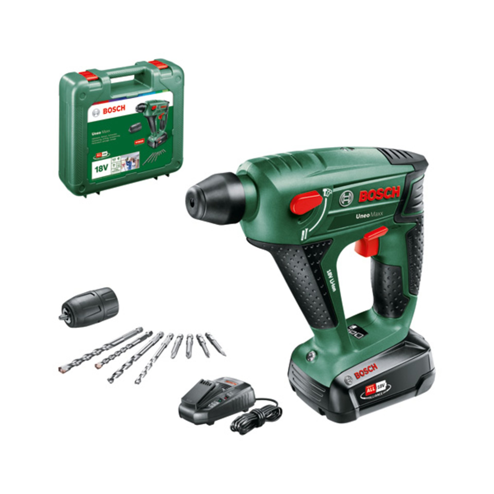 Akku-Bohrhammer UNEO Maxx, 1 x Akku PBA 18V 2.5Ah im Koffer