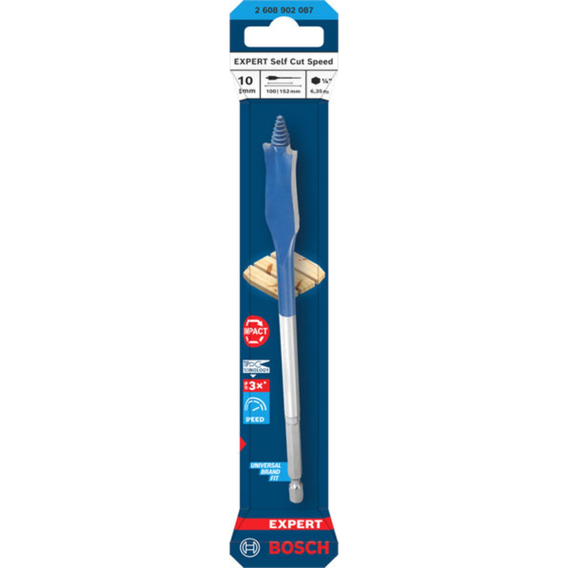 EXPERT Self Cut Speed Flachfräsbohrer, 10 x 152 mm