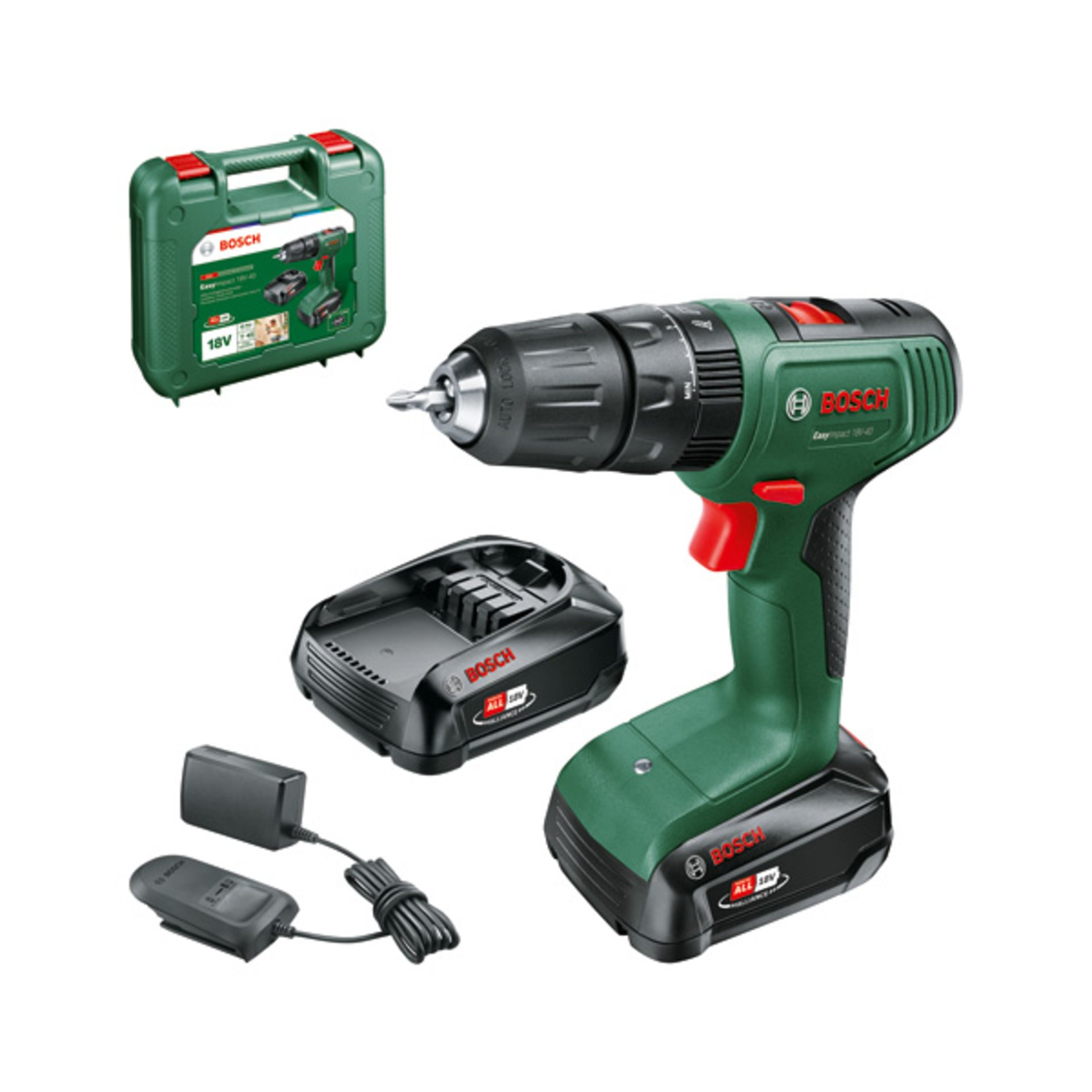 Akku-Bohrschrauber EasyImpact 18V-40, 2 x Akku PBA 18V 2.0Ah