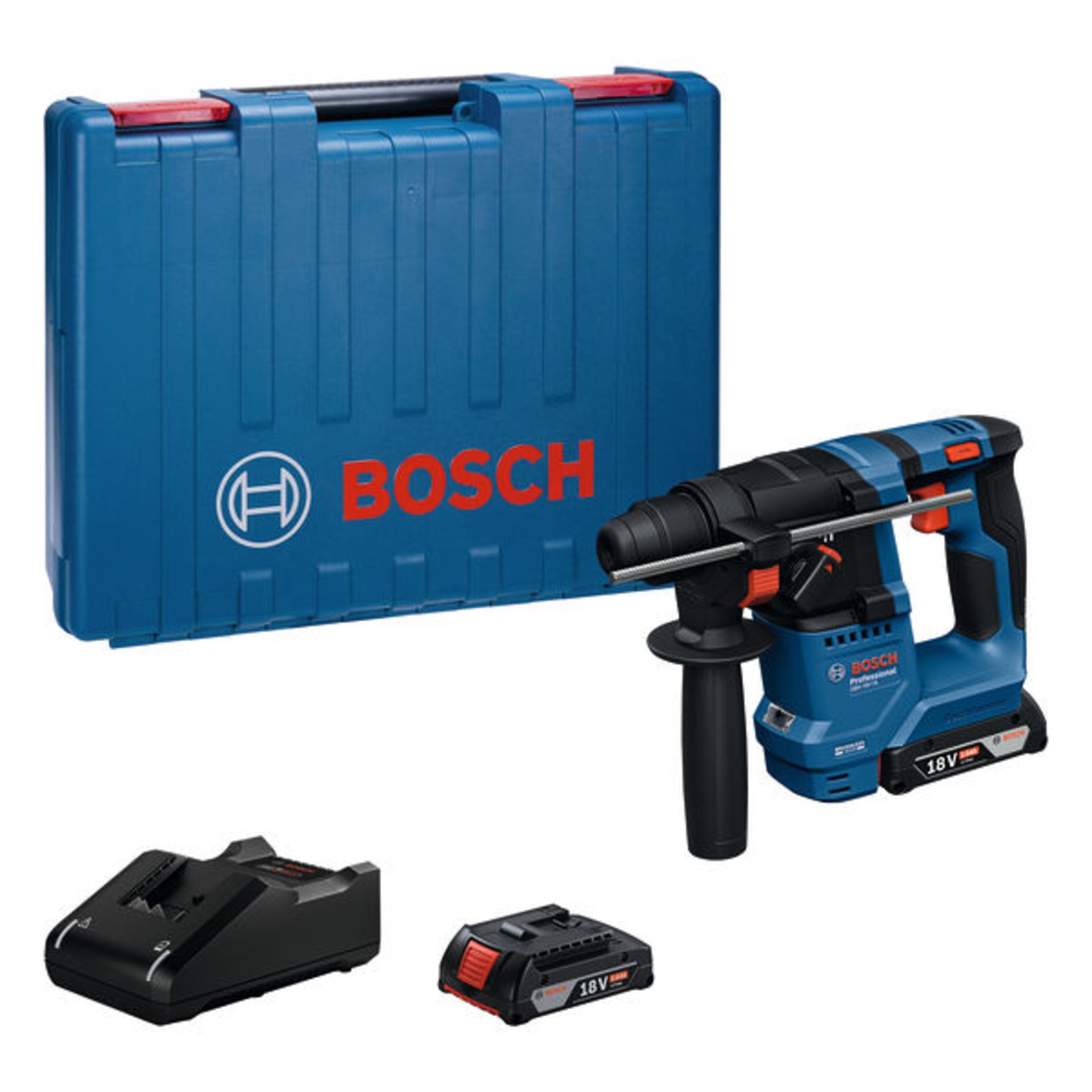Akku-Bohrhammer mit SDS plus GBH 18V-18, 2 x Akku GBA 18V 2.0Ah,Handwerkerkoffer
