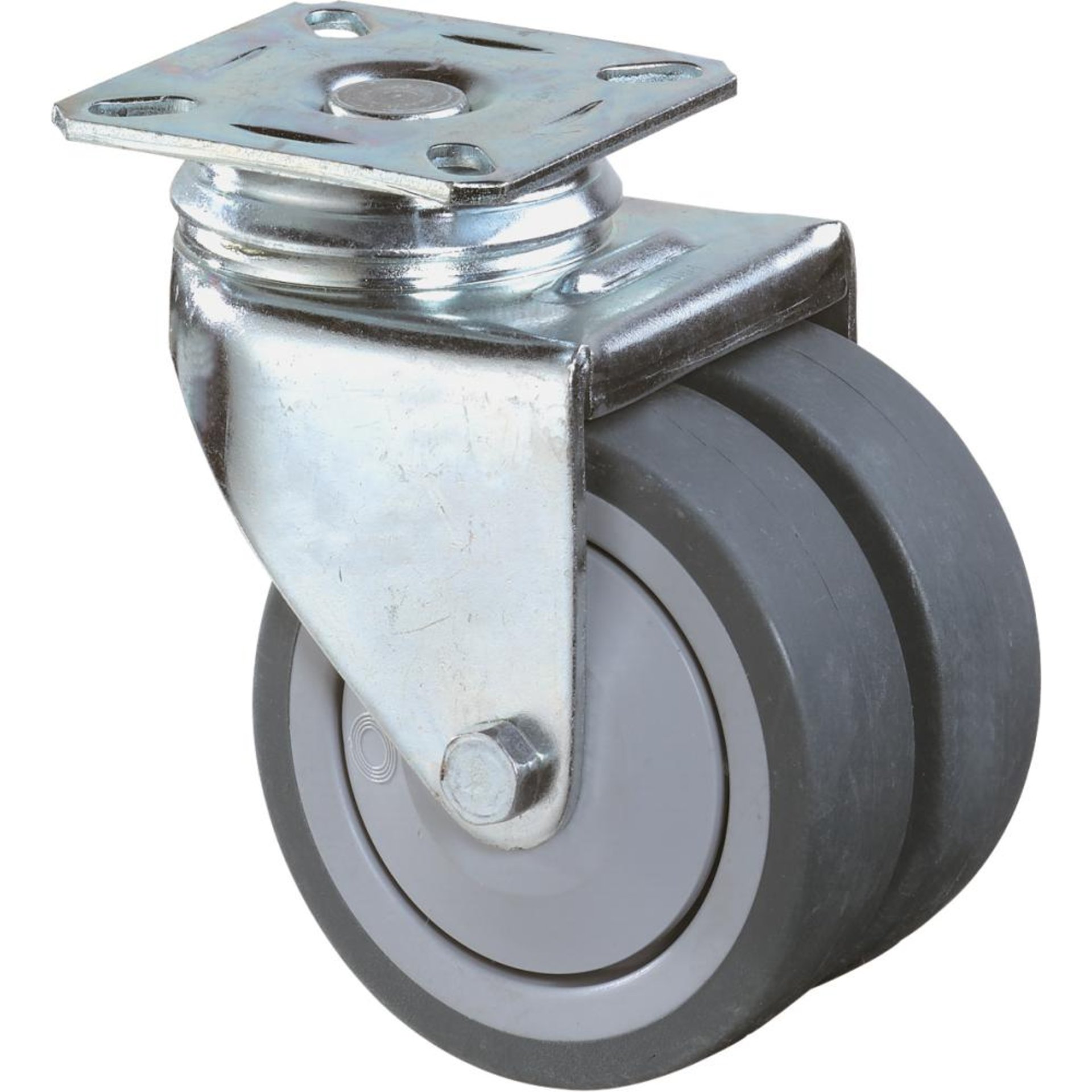 Doppellenkrolle 50mm B100Platte,Gummirad,KL B100.A85.050 BS ROLLEN