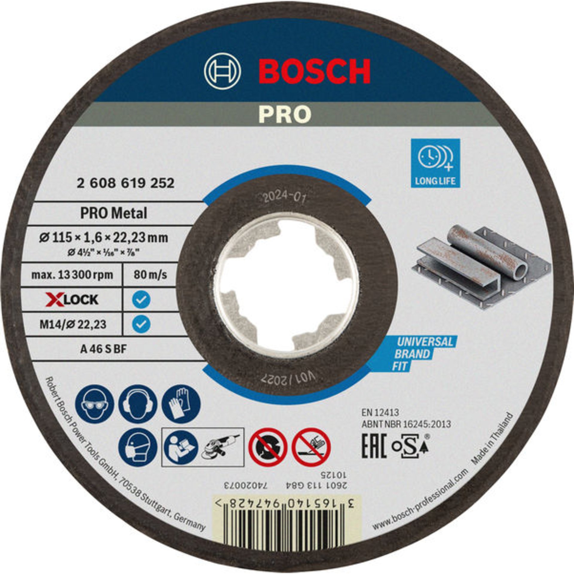 PRO Metal Gebundene Trennscheibe, 115 x 1,6 x 22,23 mm, X-Lock