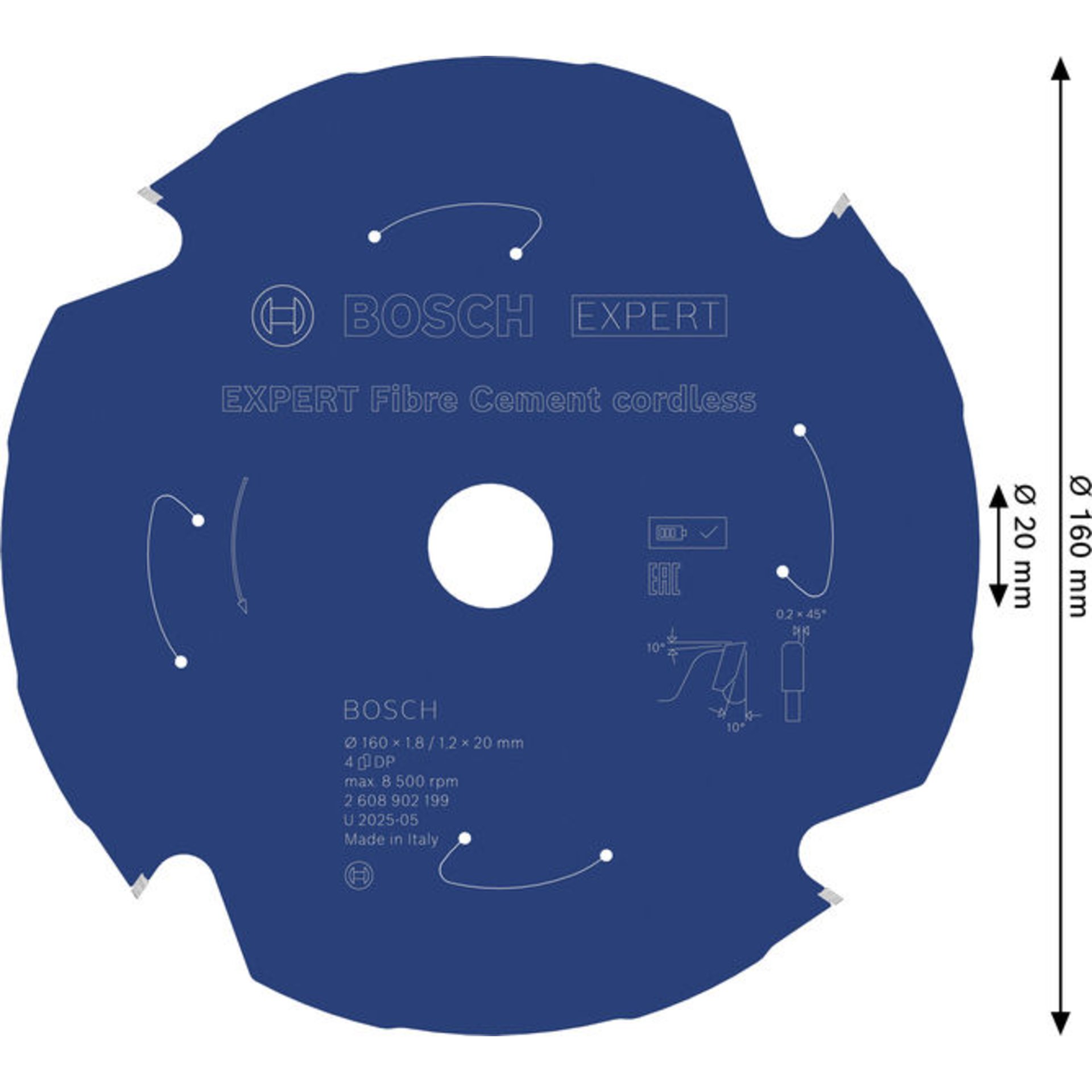 EXPERT Fiber Cement Kreissägeblatt, 160x1,8x20 mm, Z4