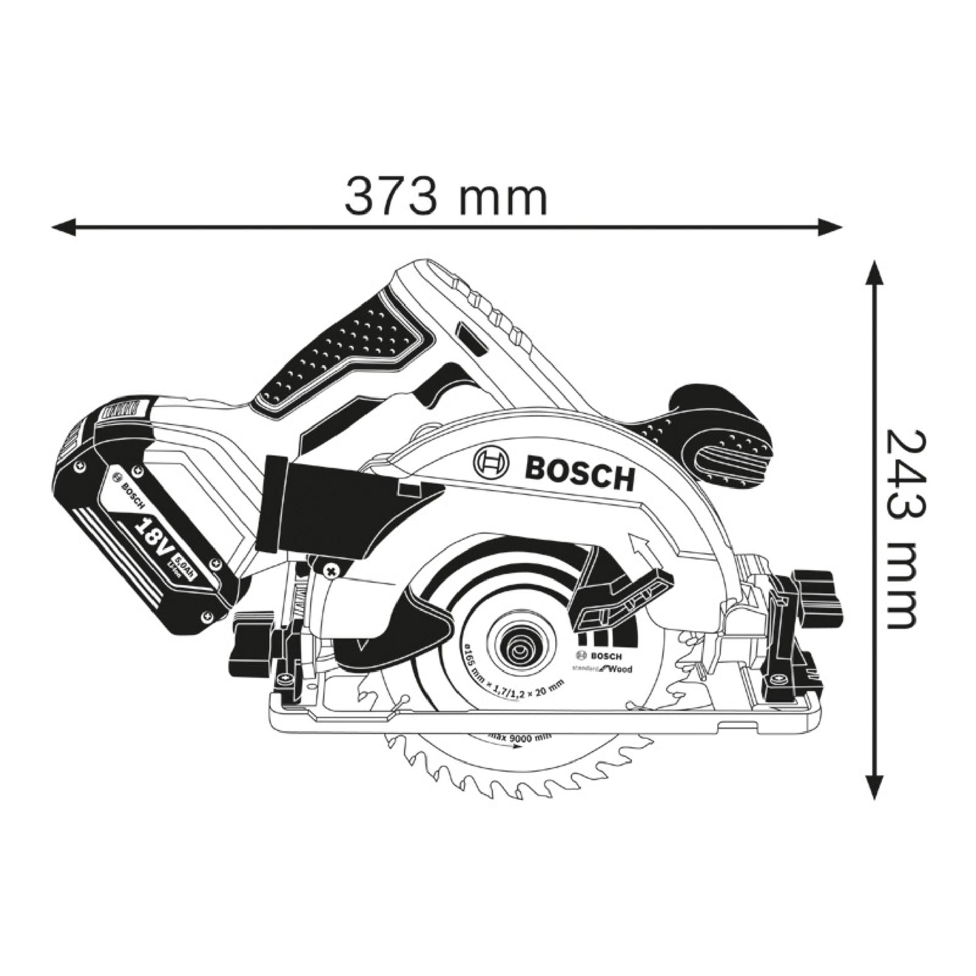 Akku-Kreissäge GKS 18V-57 G, 2 x Akku GBA 18V 4.0Ah in L-BOXX