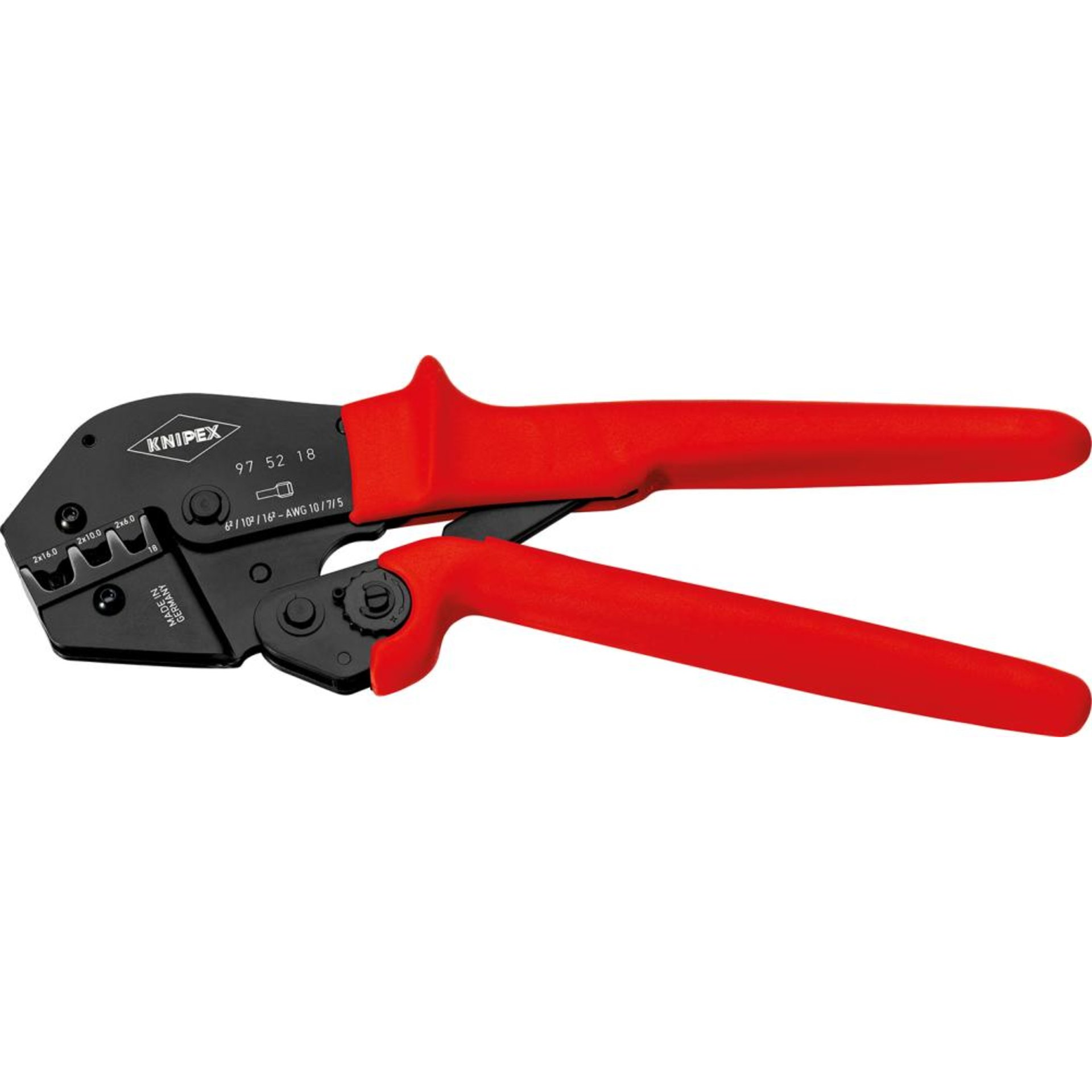 Crimp-Hebelzange f. Twin Aderendhülsen 2x6,2x10 und 2x16qmm KNIPEX