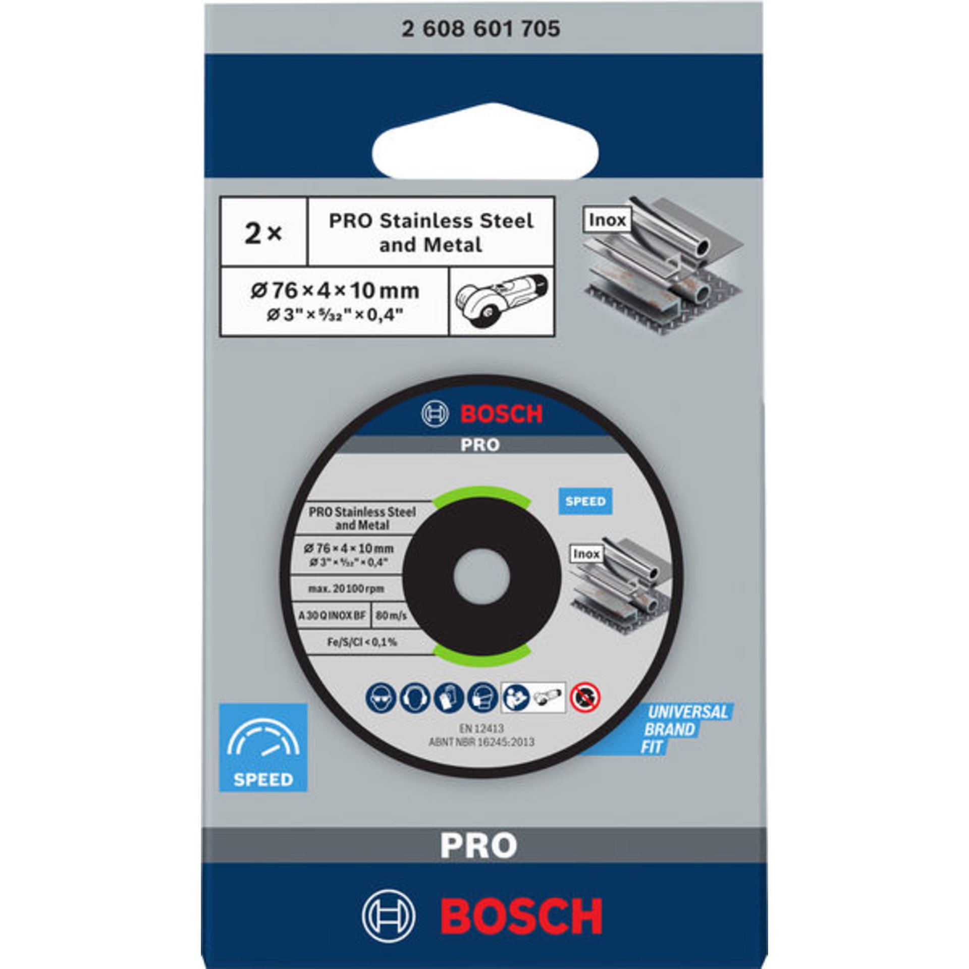 PRO Stainless Steel and Metal Schleifscheibe, 76 x 4 x 10 mm