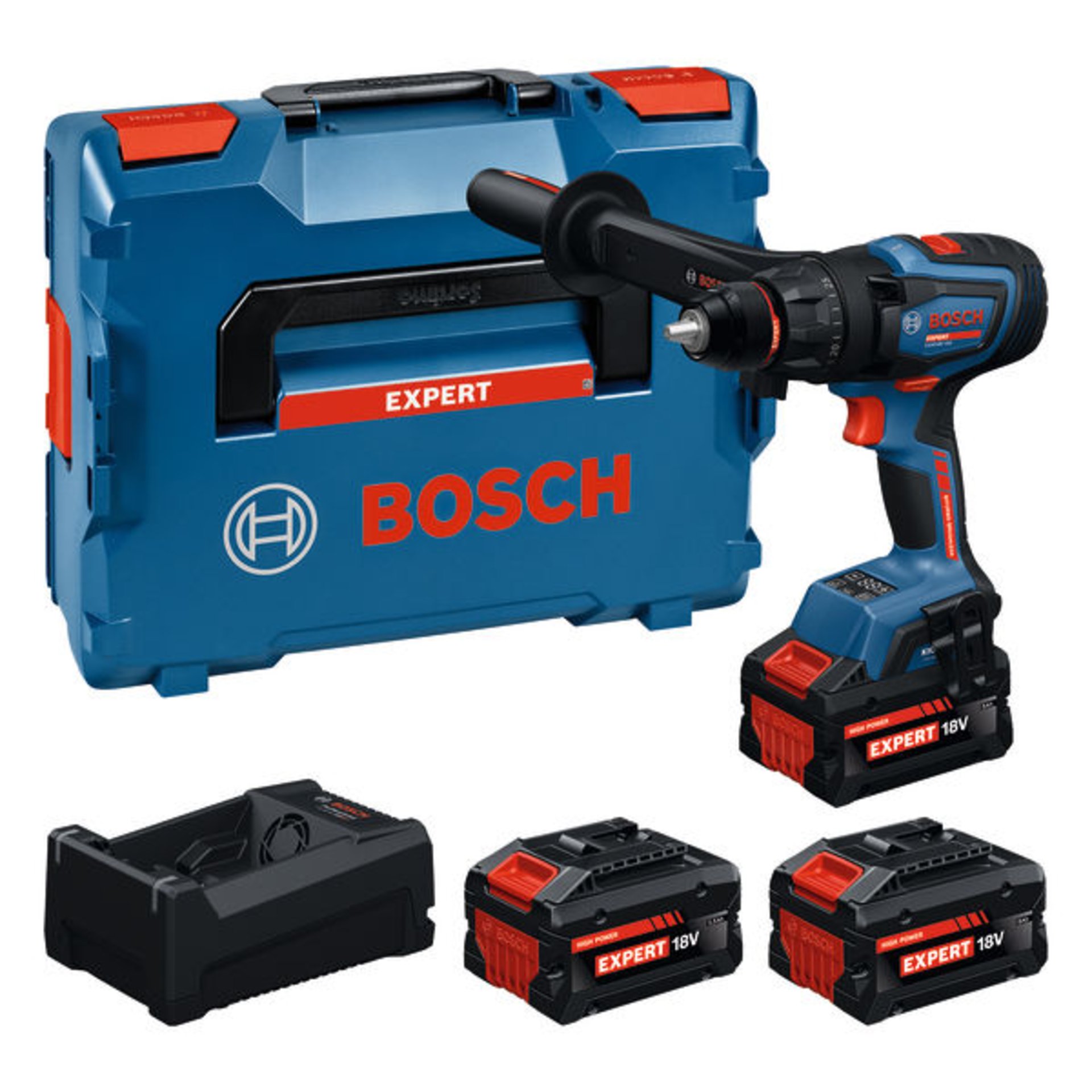 Akku-Bohrschrauber EXSR18V-150,  2 x EXBA18V-80,  1 x EXBA18V-5, L-BOXX 136