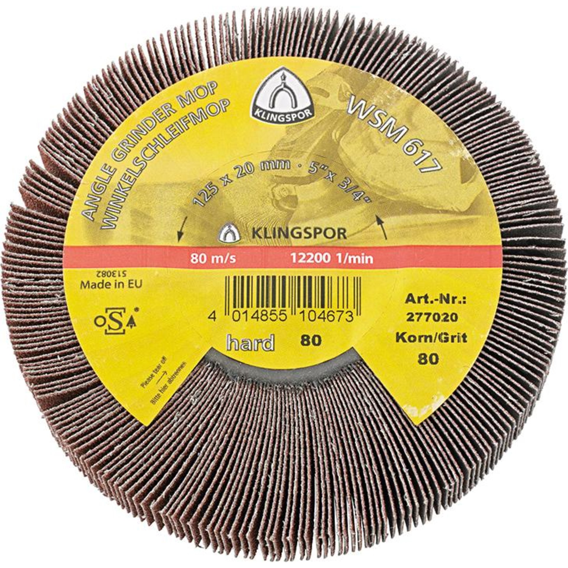 Winkelschleifmop WSM 617 125x20mm K40 Klingspor