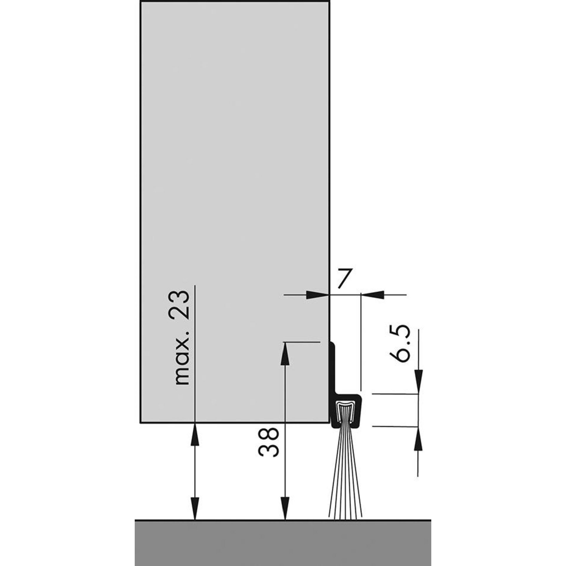 Türbodendichtung alu IBS 39 250cm m.PP Bürste ELLEN