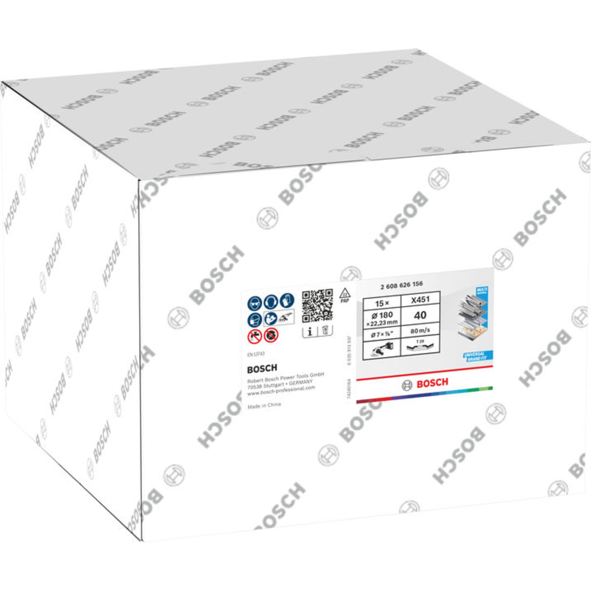 X451 Fächerschleifscheibe, 180 x 22,23 mm, K40, Z29, 15-tlg