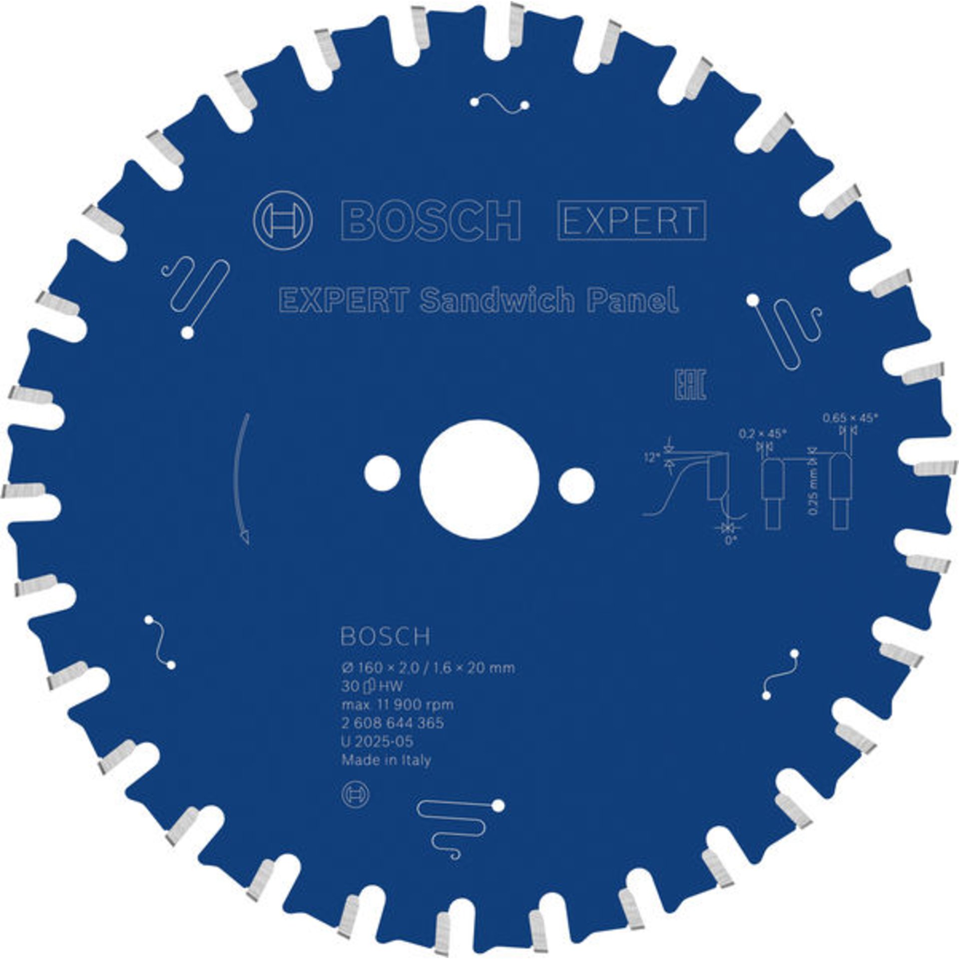 EXPERT Sandwich Panel Kreissägeblatt, 160x2/1,6x20 mm, Z30