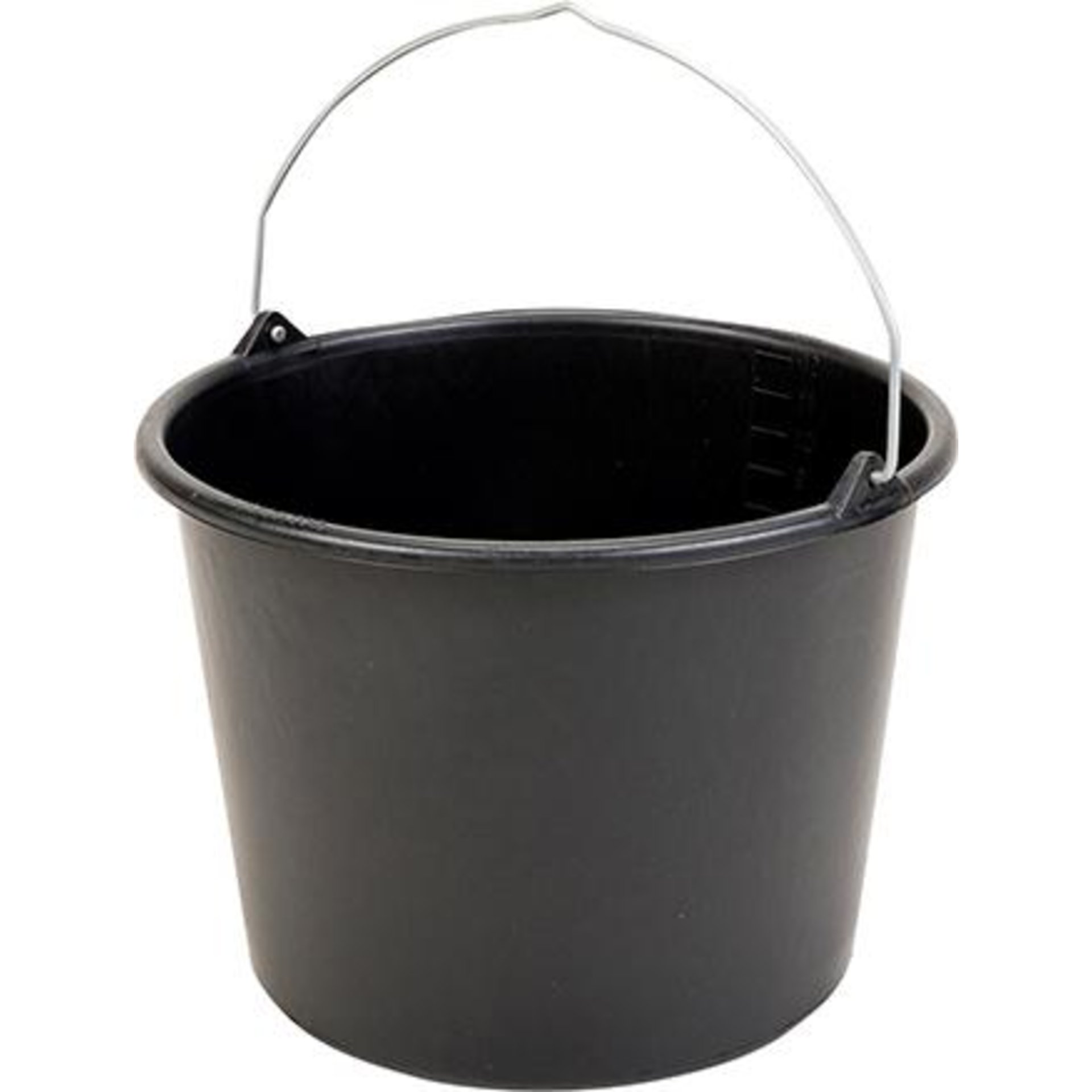Baueimer 12L schwarz Knopfbügel, L-Skala