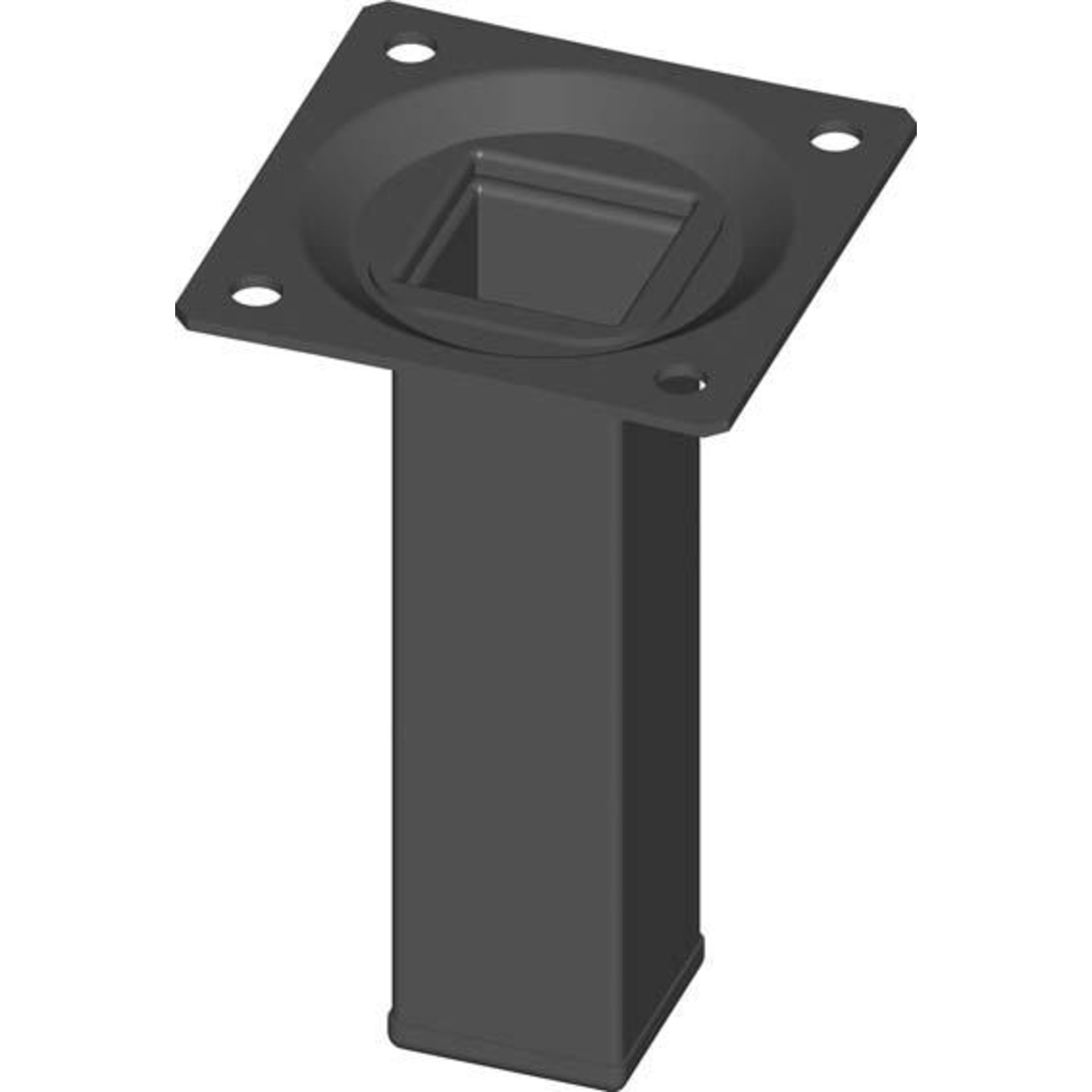 Stahlrohrmöbelfüsse schwarz 100mm eckig