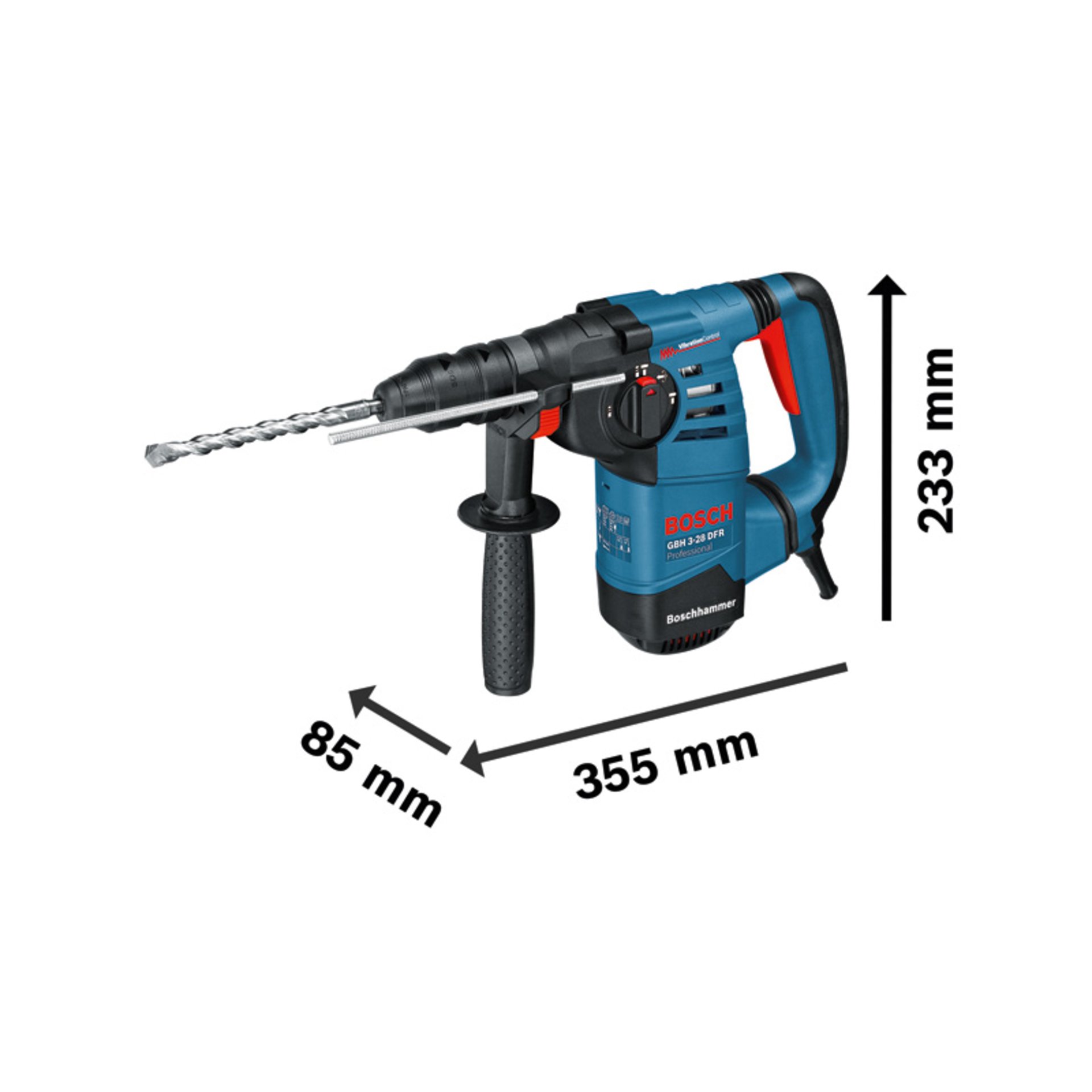 Bohrhammer mit SDS plus GBH 3-28 DFR, Handwerkerkoffer