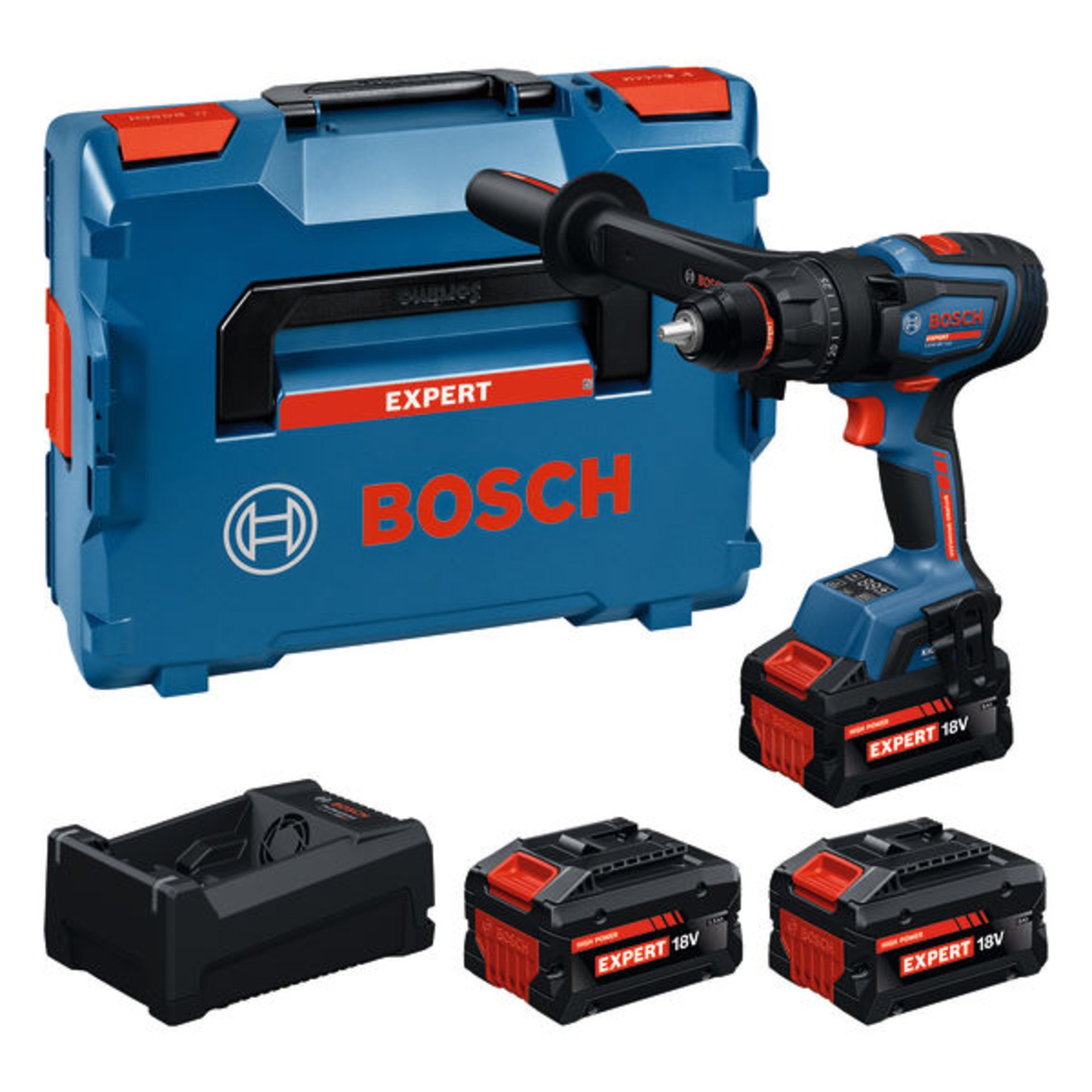 Akku-Schlagbohrschrauber EXSB18V-150,  1x EXBA18V-55, 2x EXBA18V-80, L-BOXX 136