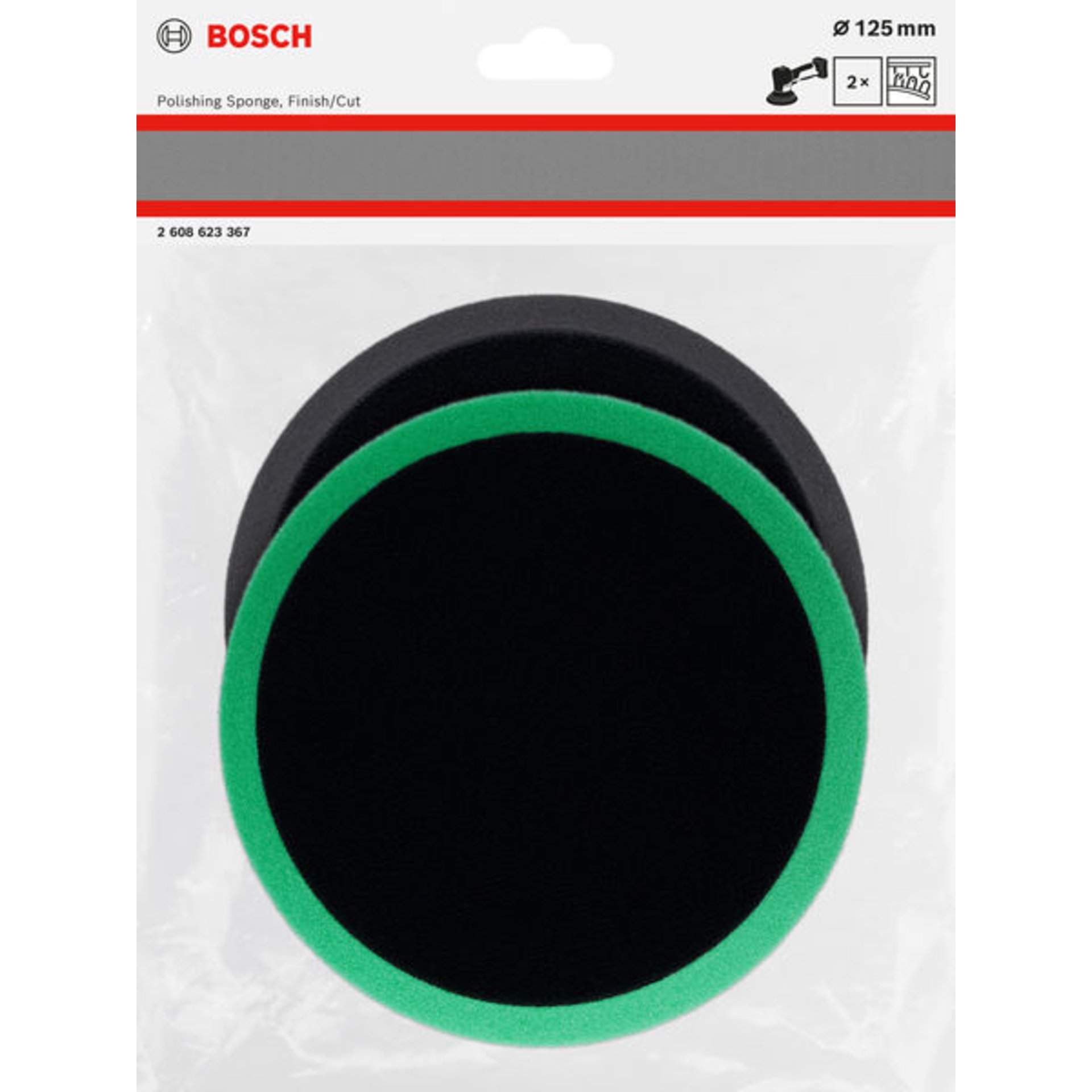 Polierschwamm-Set, 125 mm, 2-tlg