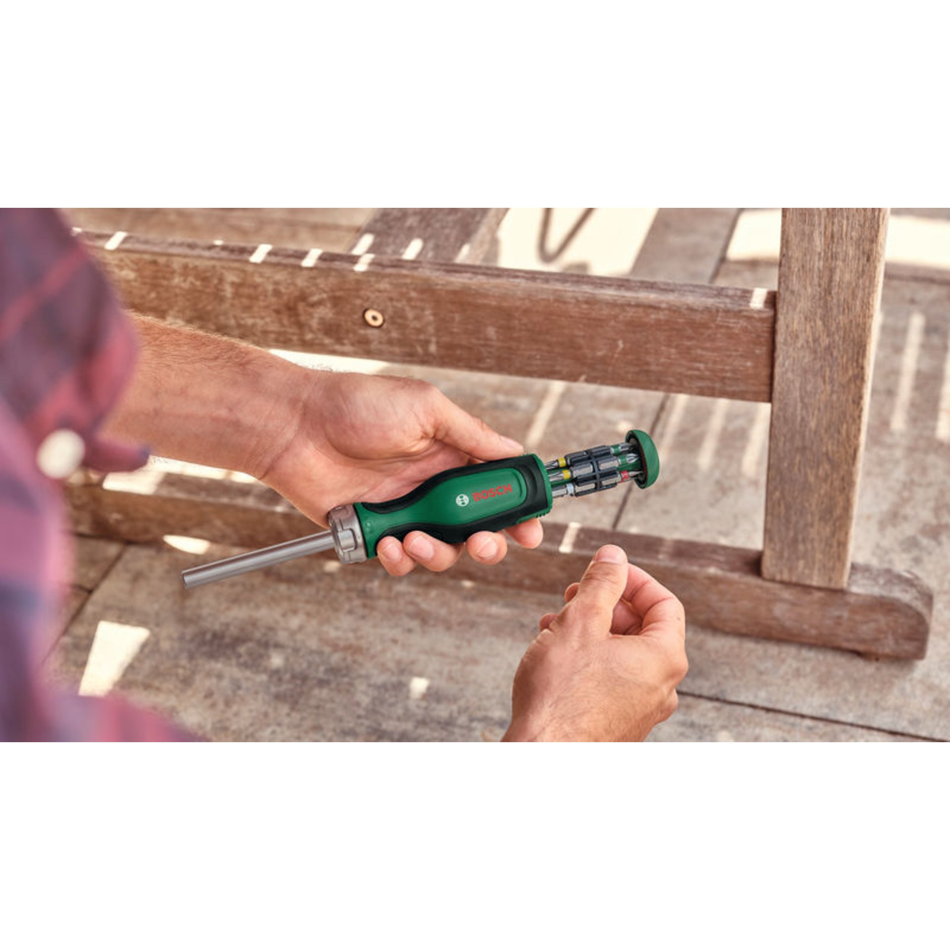 Handwerkzeuge Bit-Ratschenschraubendreher + 12 Bits