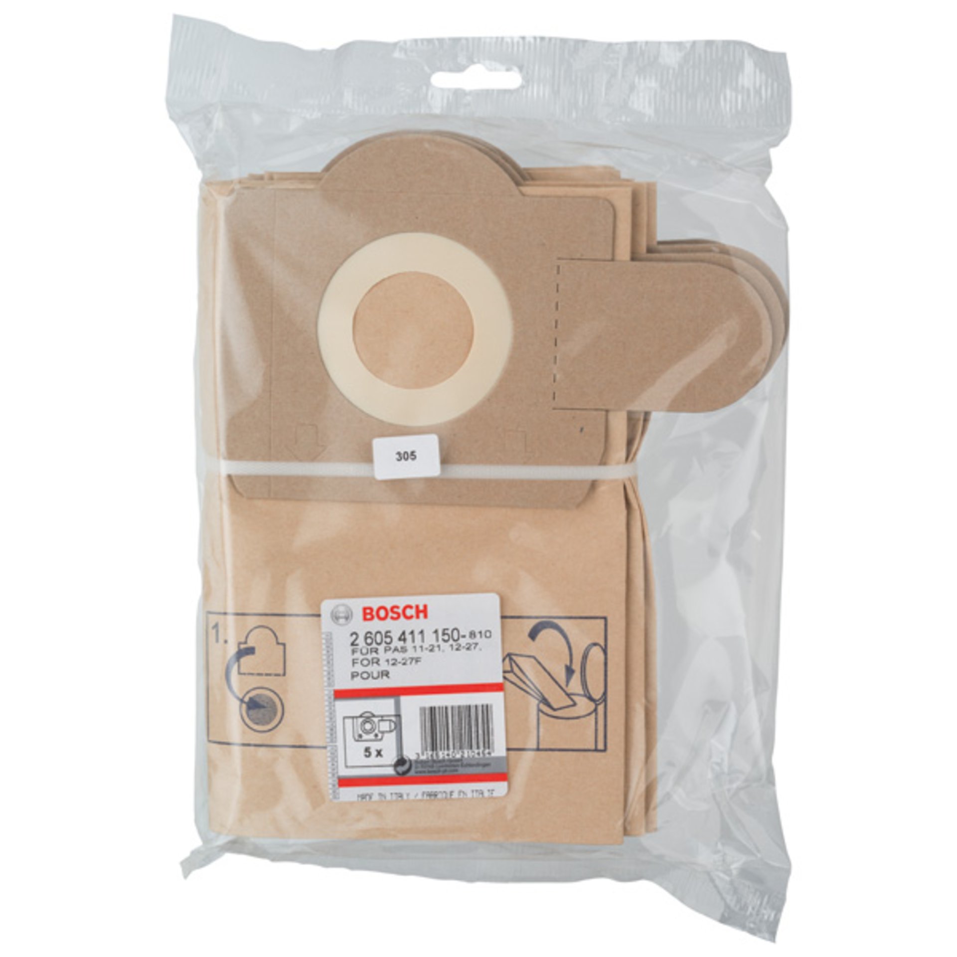 Papierfilterbeutel für PAS 11-21, PAS 12-27, PAS 12-27 F