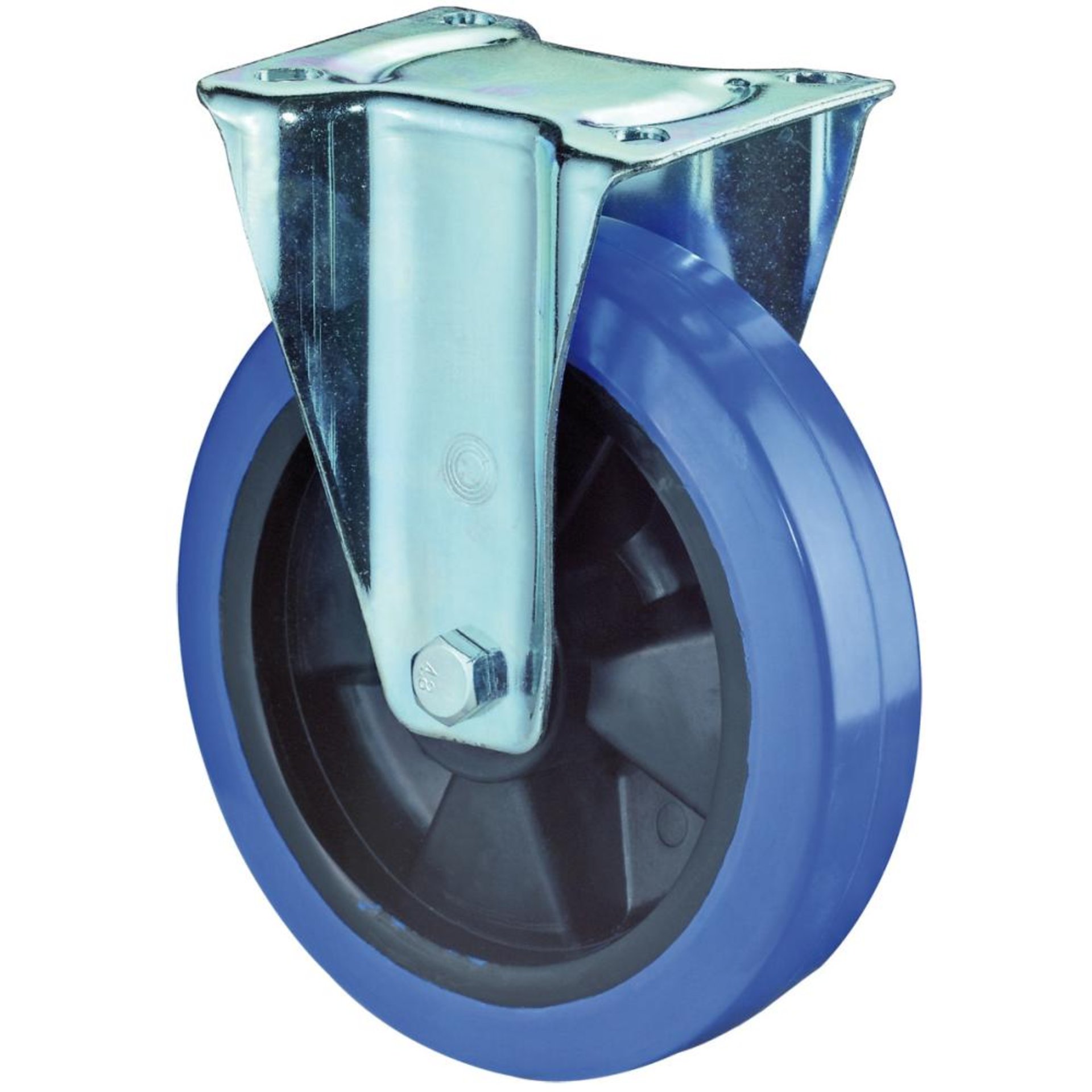 Bockrolle 100mm L410 Platte,Elastik blau,RL L410.B61.101 BS ROLLEN