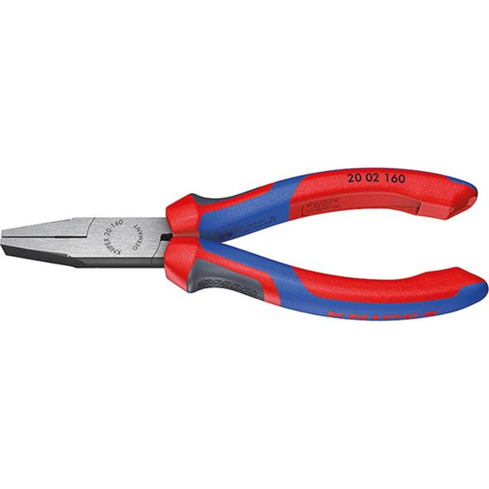 Flachzange poliert mit Mehrkomponenten-Griffen 160mm KNIPEX