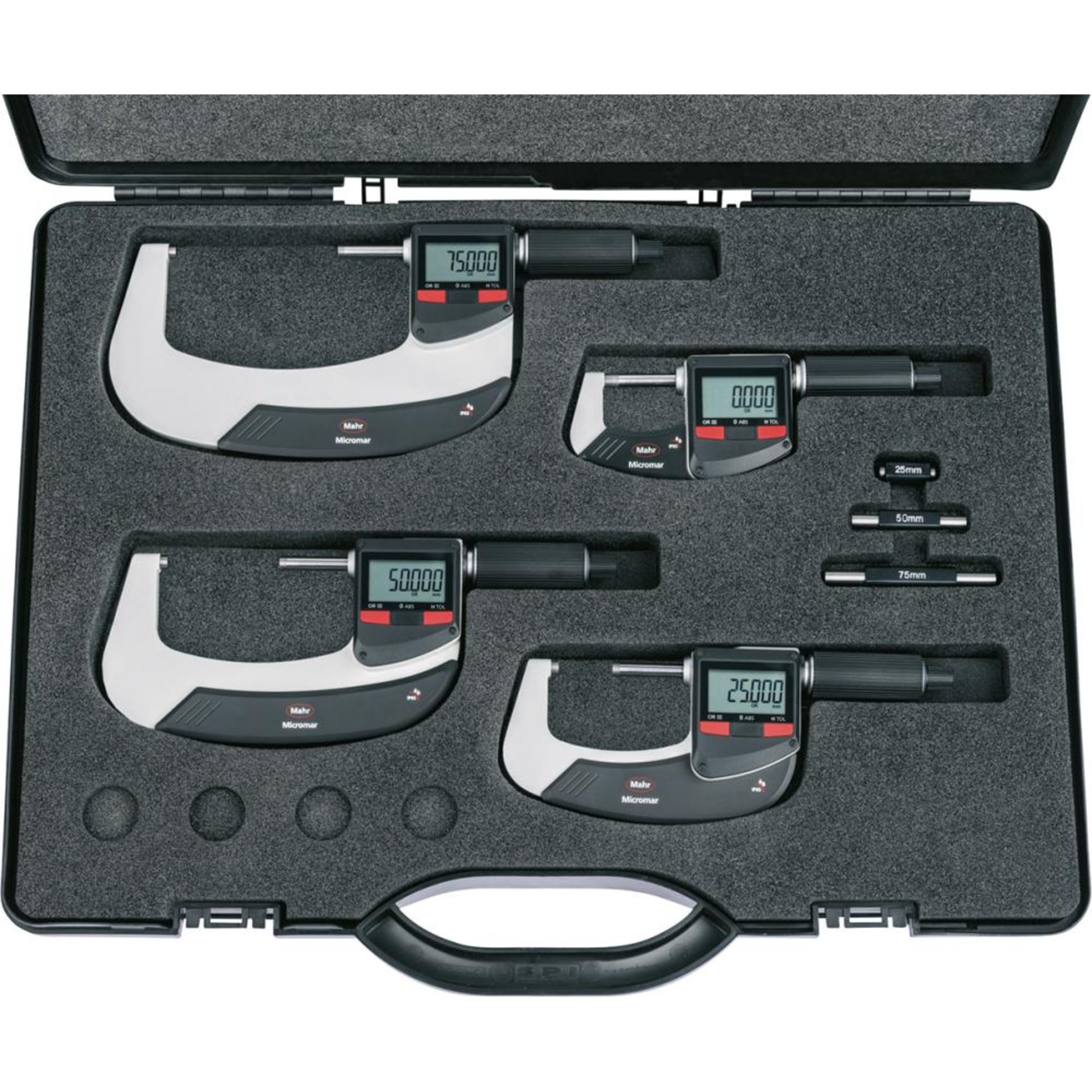 Dig.-Bügelmessschr.-Set MICROMAHR 40 EWR IP67 0-100 mm m. Daten MAHR