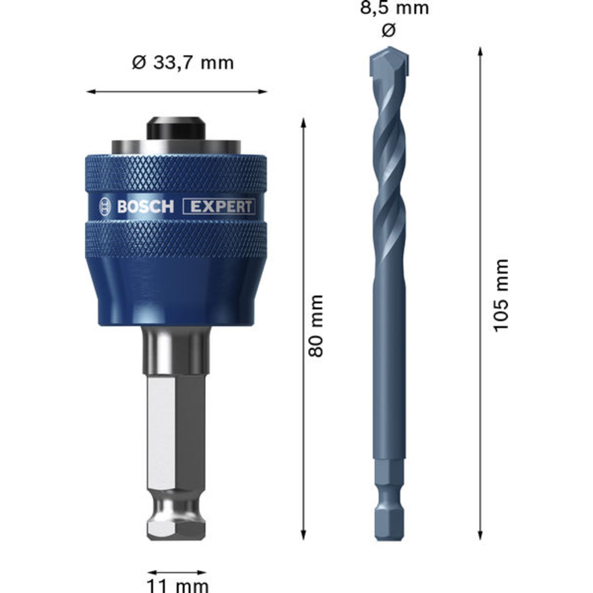 EXPERT Power Change Plus mit Zentrier, Ø8,5 x 60 x 105 mm, 2-tlg.