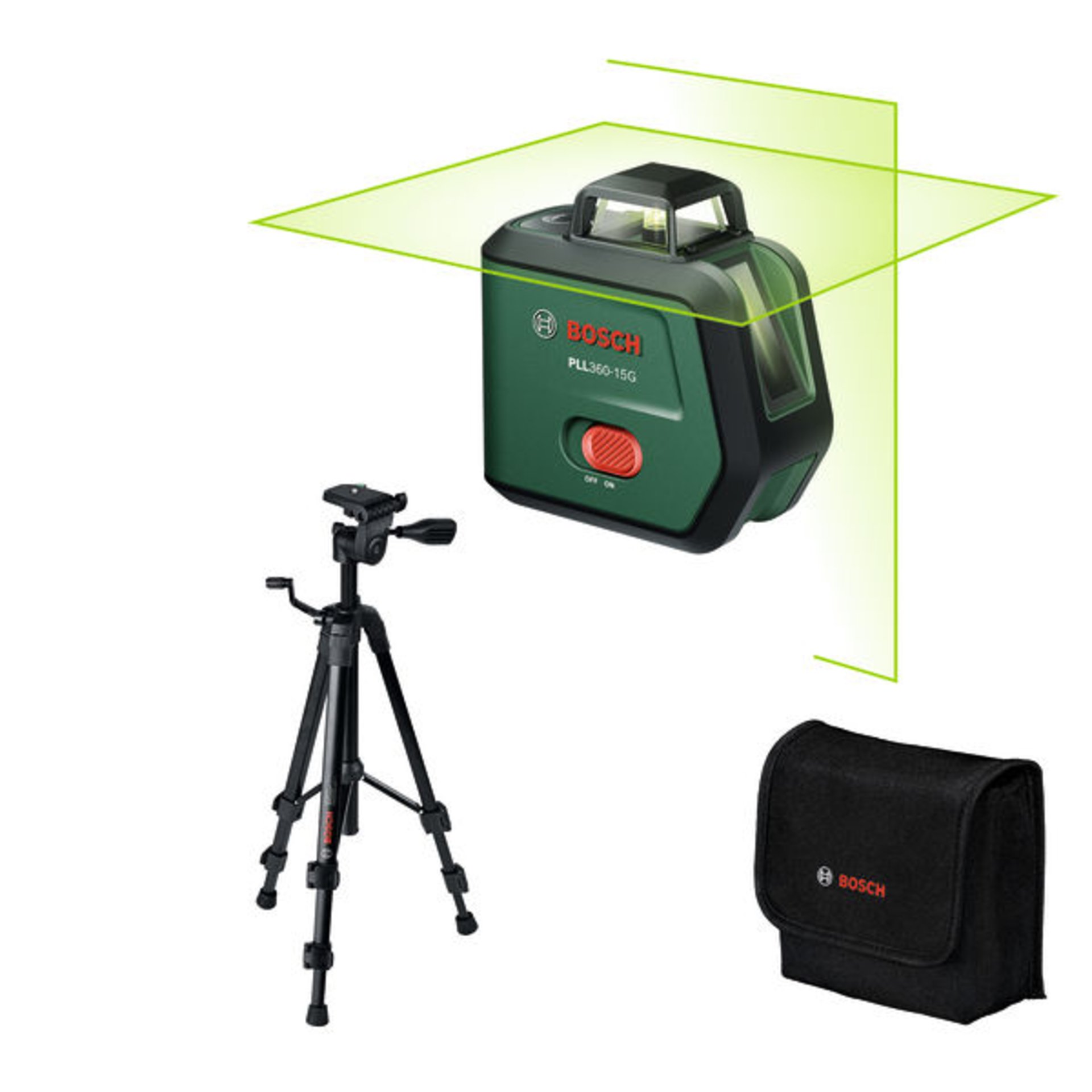 Kreuzlinien-Laser PLL360-15G Set, 1 x Akku BA 3.6V 2.0Ah