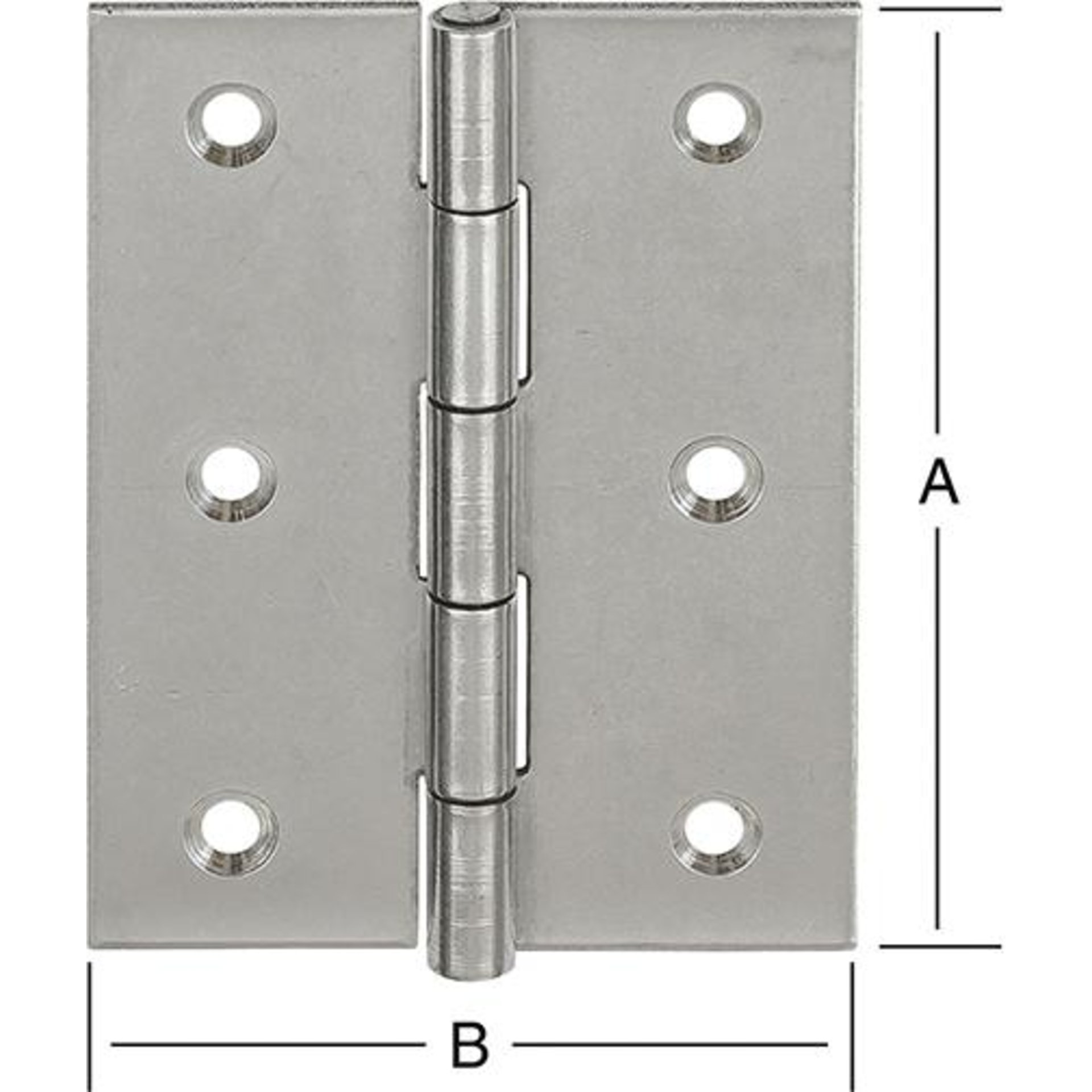 Ger.halbbreit.Scharnier 50X39 mm Edelstahl Rostfrei (V2A)