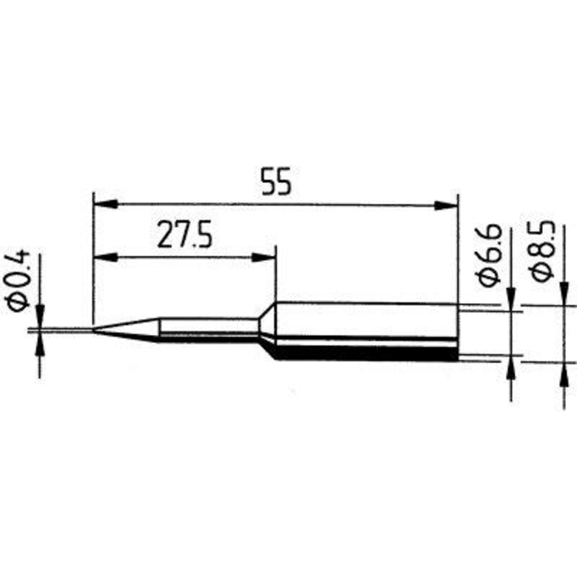 Lötspitze ERSADUR Nr. 8320,4 mm spitz, verlängert Ersa
