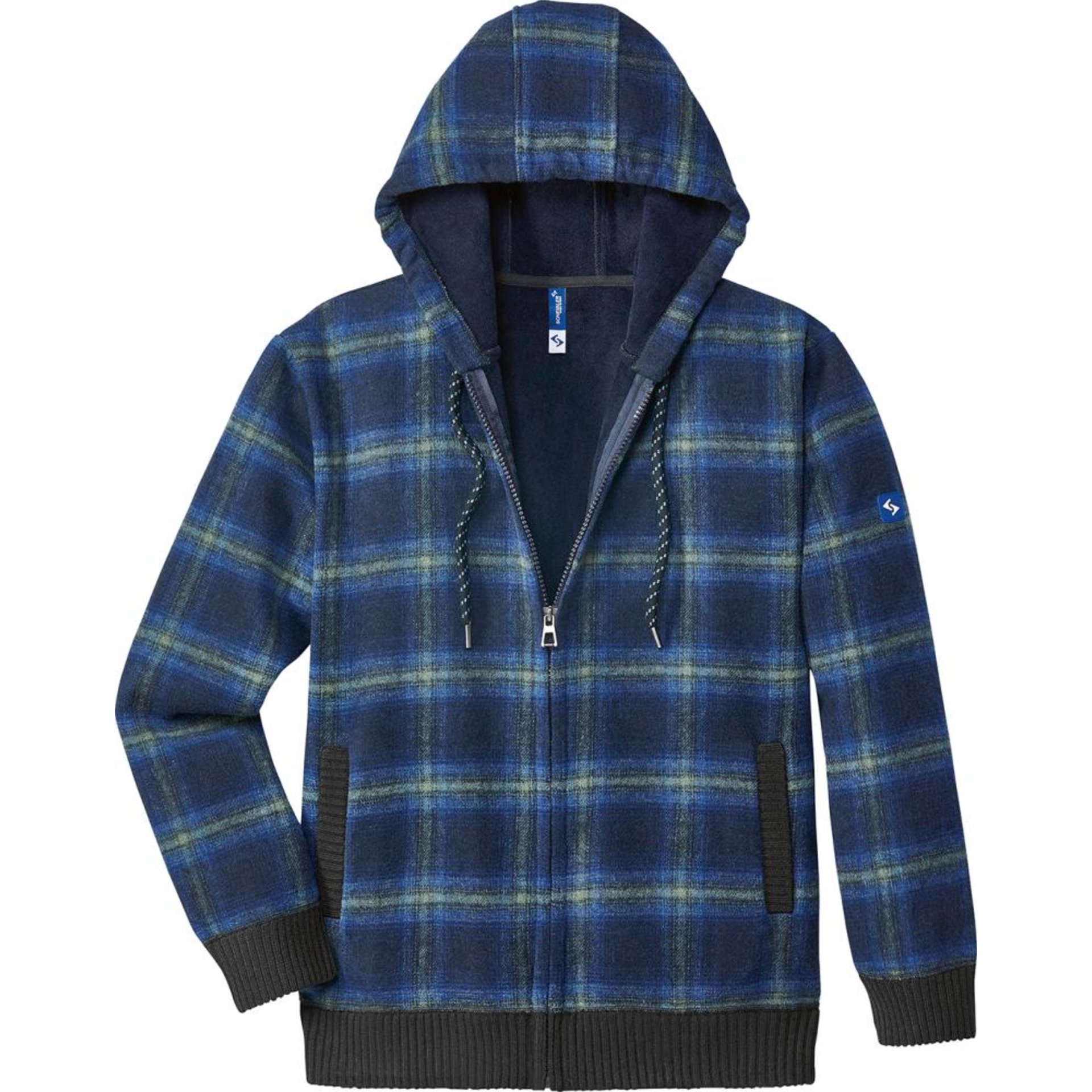 Thermojacke Curris blau/grau-kariert Gr.2XL