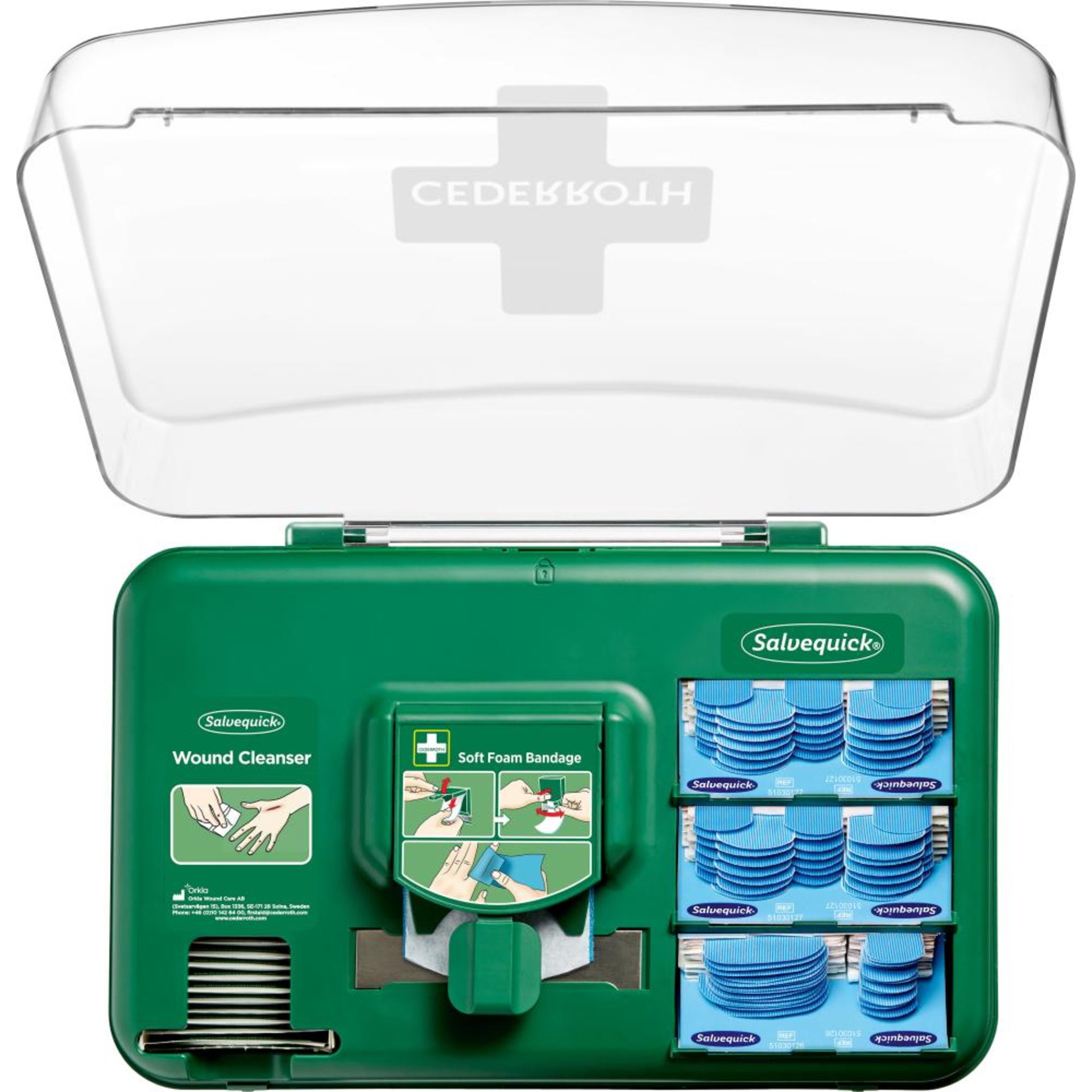 Wound Care Dispenser blueErste Hilfe Spender CEDERROTH