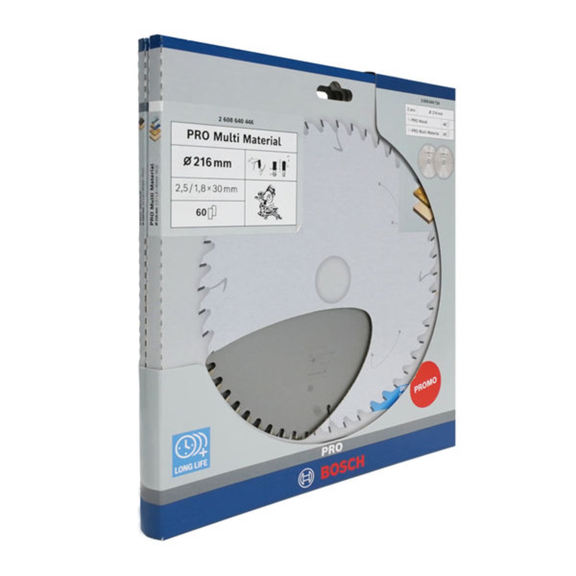 PRO Wood- und Multi-Material-Kreissägeblatt 216 mm, 2 Stk., Promo-Pack