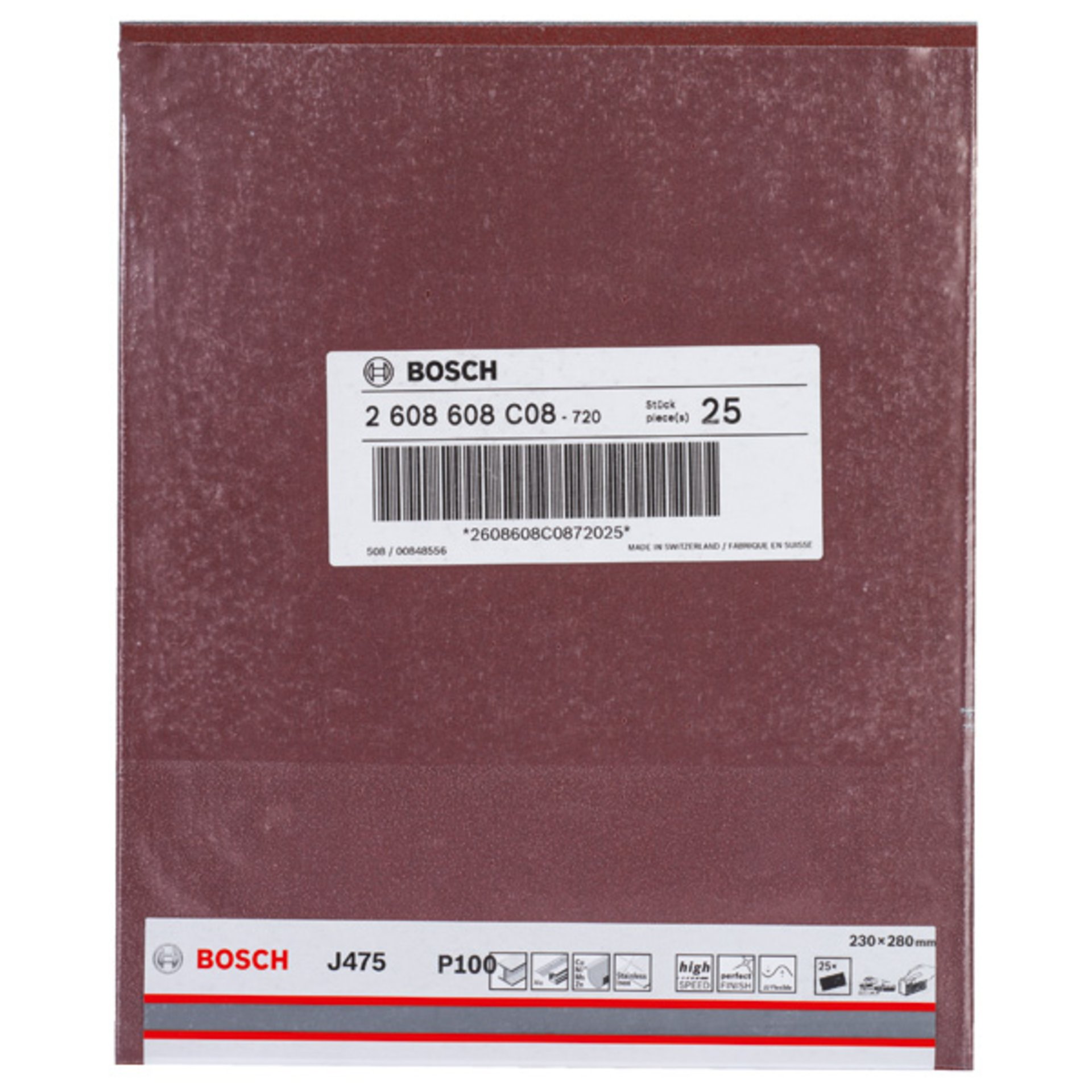 Schleifblatt Papier J475, Best for Metal, 230 x 280 mm, 100, ungelocht, 1er-Pack