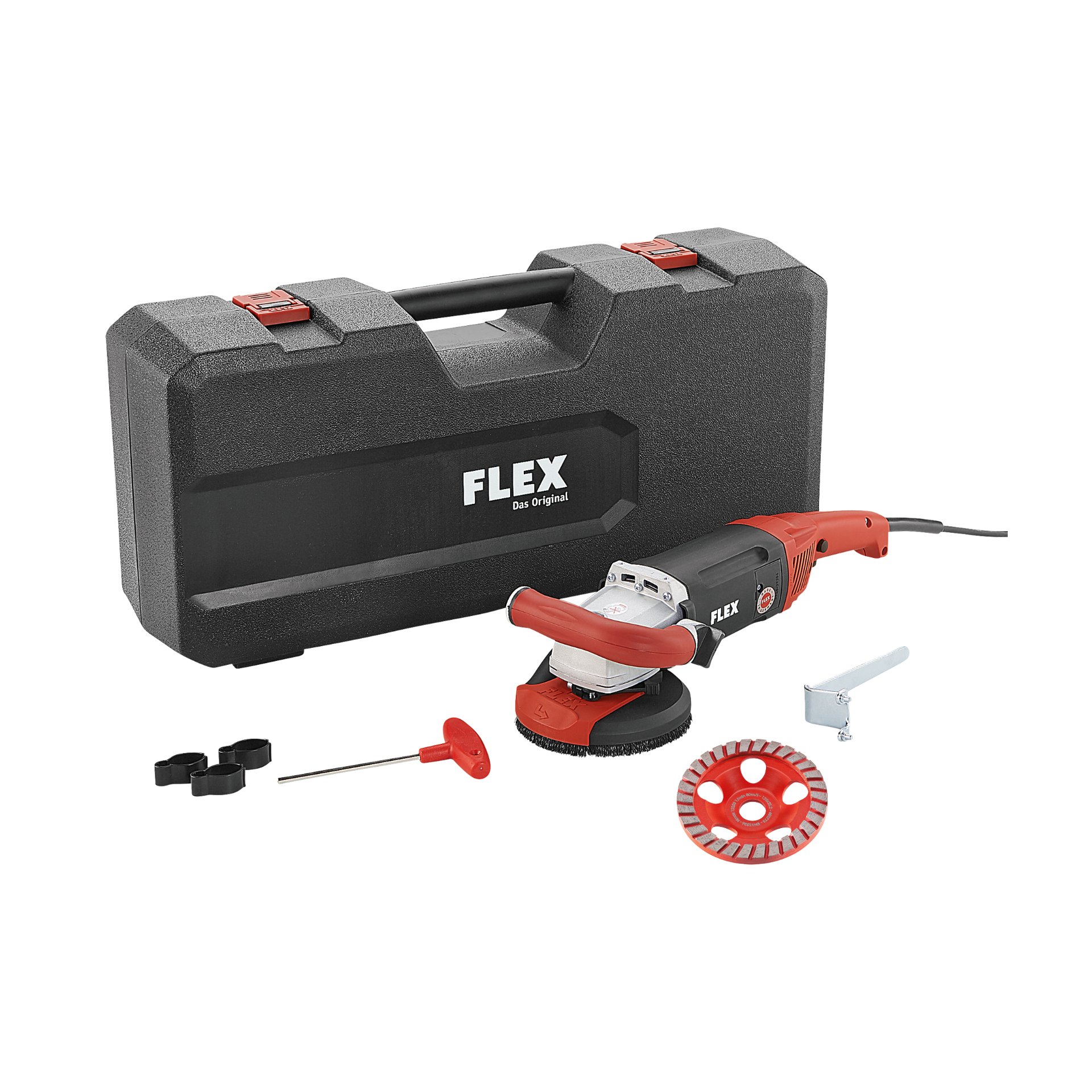 Kraftvoller 1750 Watt Sanierungsschleifer für randnahes Schleifen, 125 mm LD 18-7 125 R, Kit Turbo-Jet II