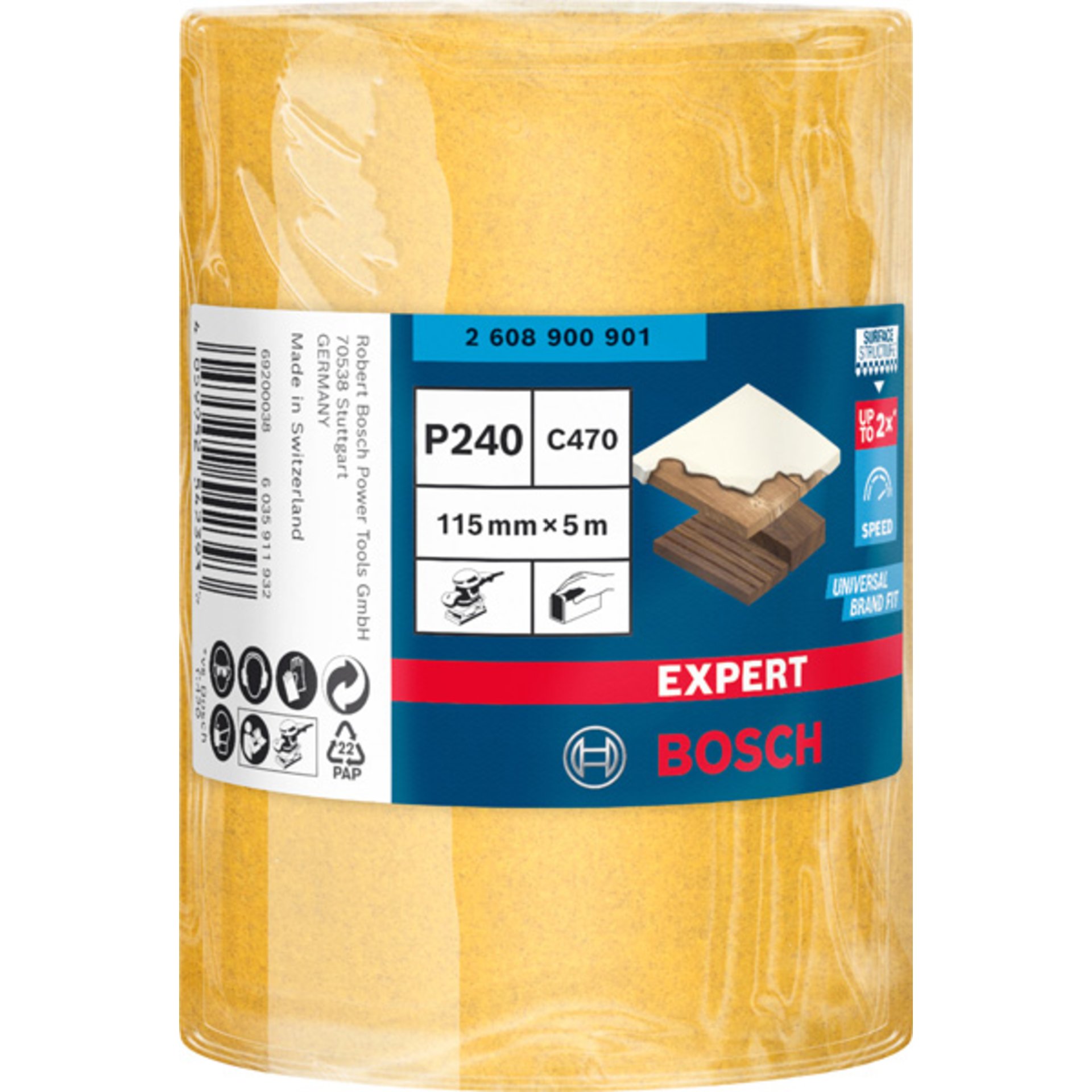 EXPERT C470 Schleifband, 115mmx5m, K240, keine Löcher