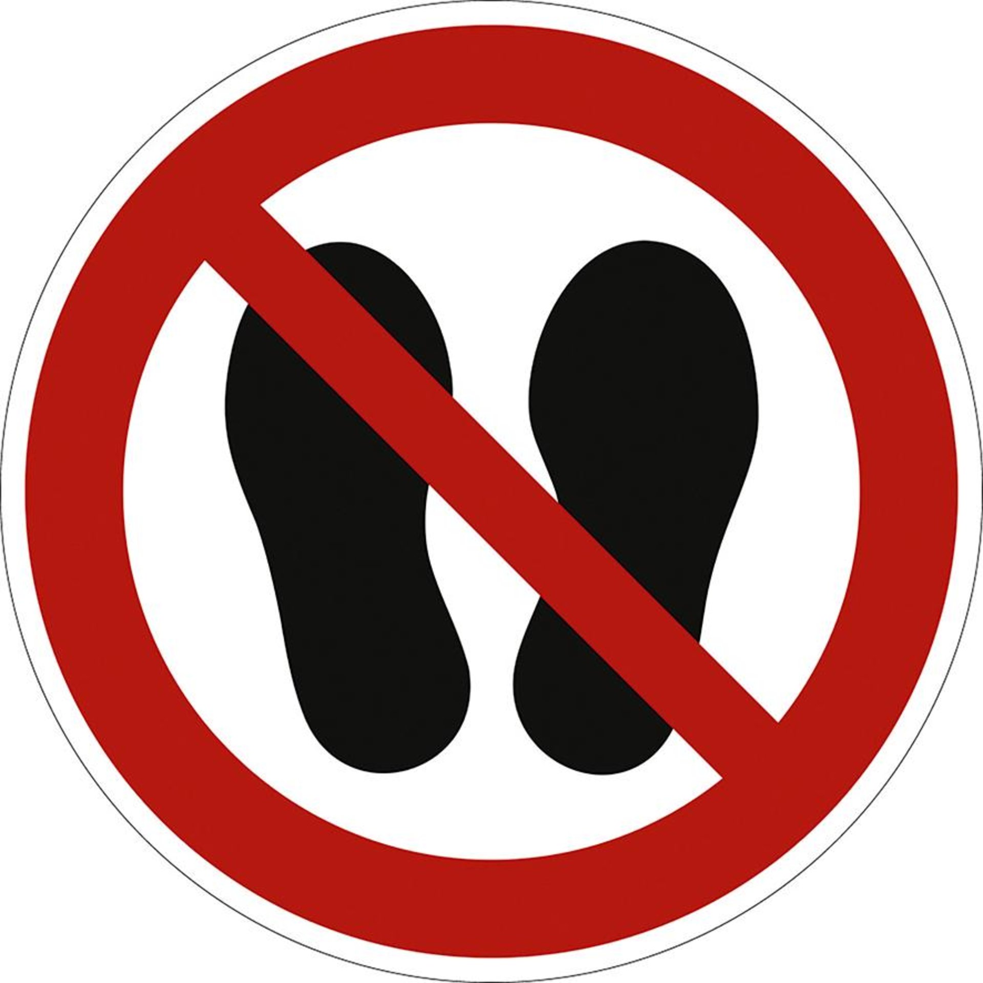 Betreten der Fläche verb.ISO-7010 - Symbol P024 Folie Ø 100 mm