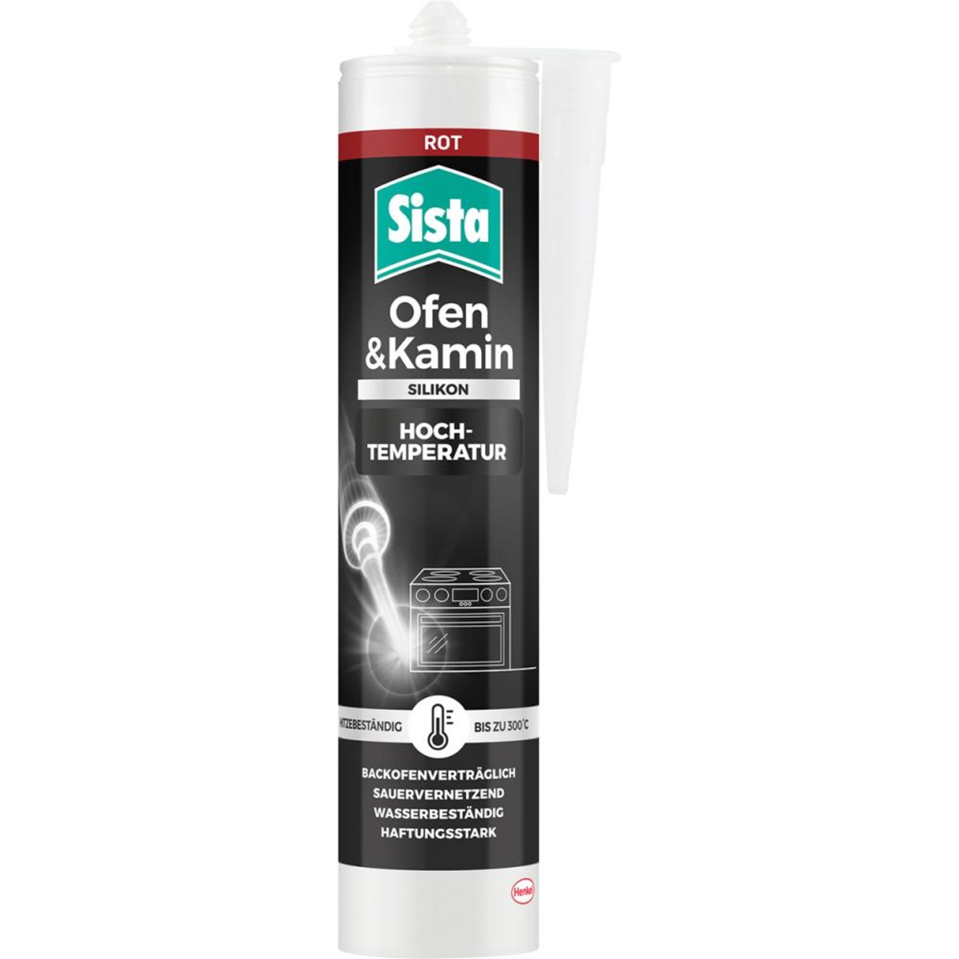 Sista Ofen+Kamin Silikon Profi Qualität 280 ml rot