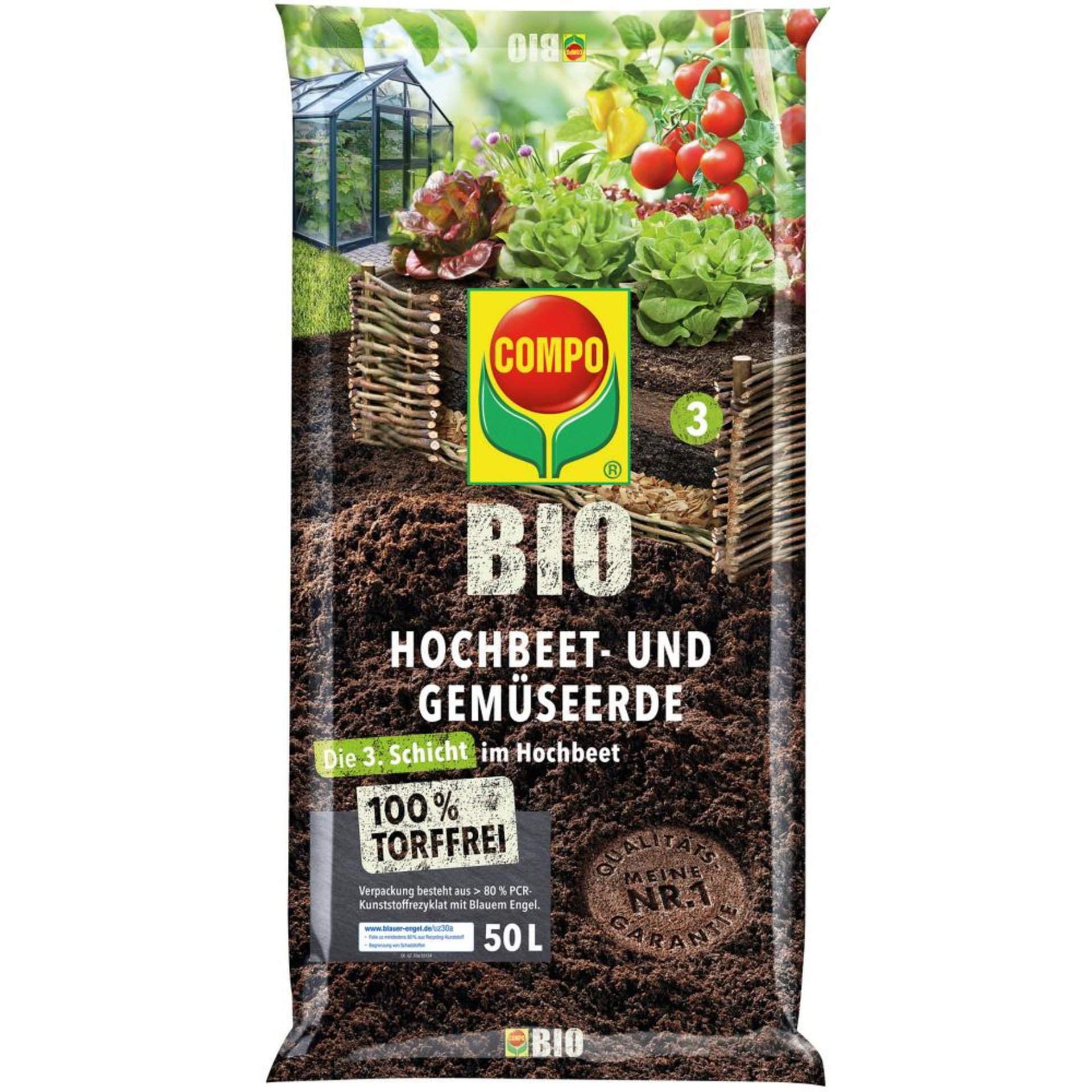 Hochbeet- und Gemüseerde BIO torffrei 50l