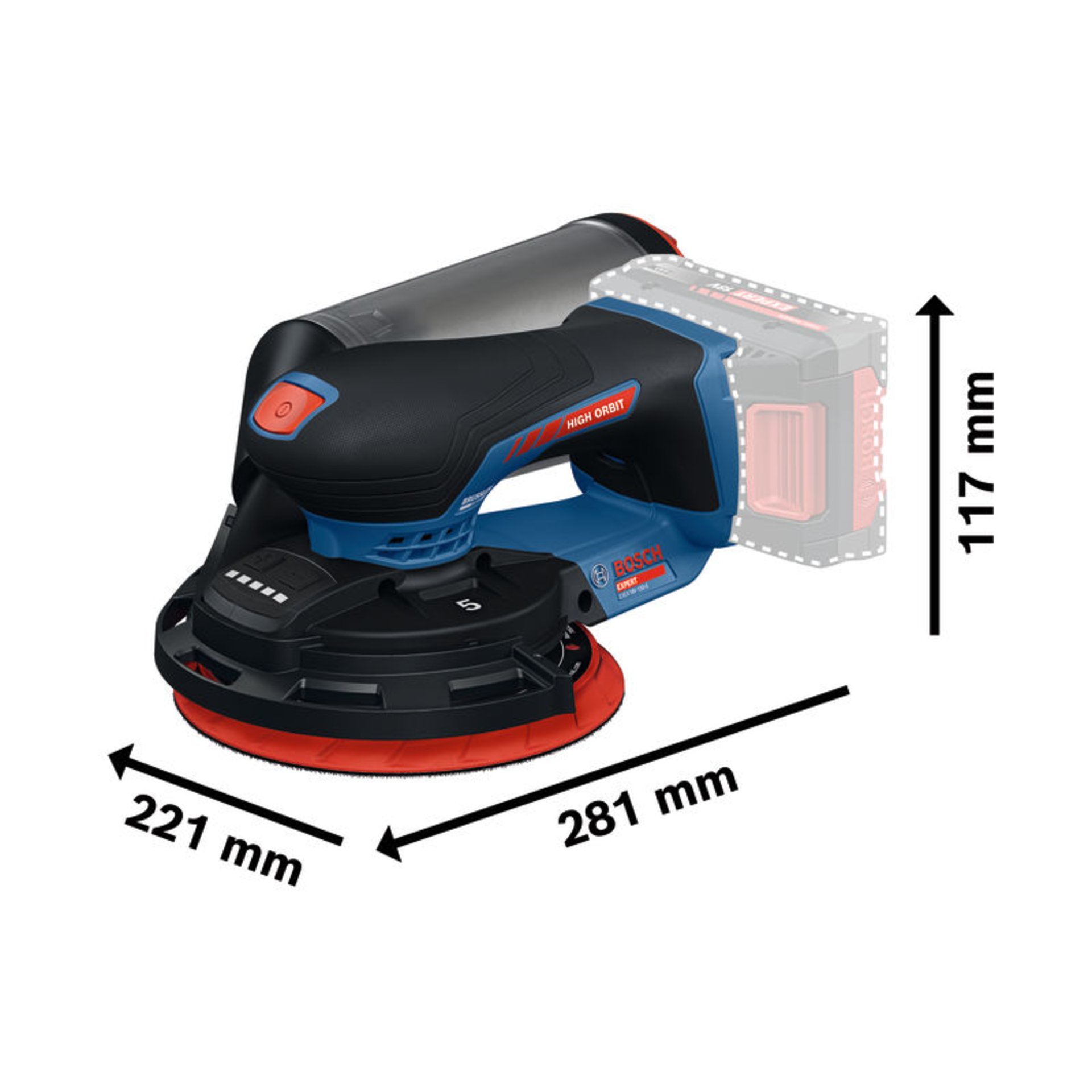 Akku-Exzenterschleifer EXEX18V-150-5, L-BOXX 162