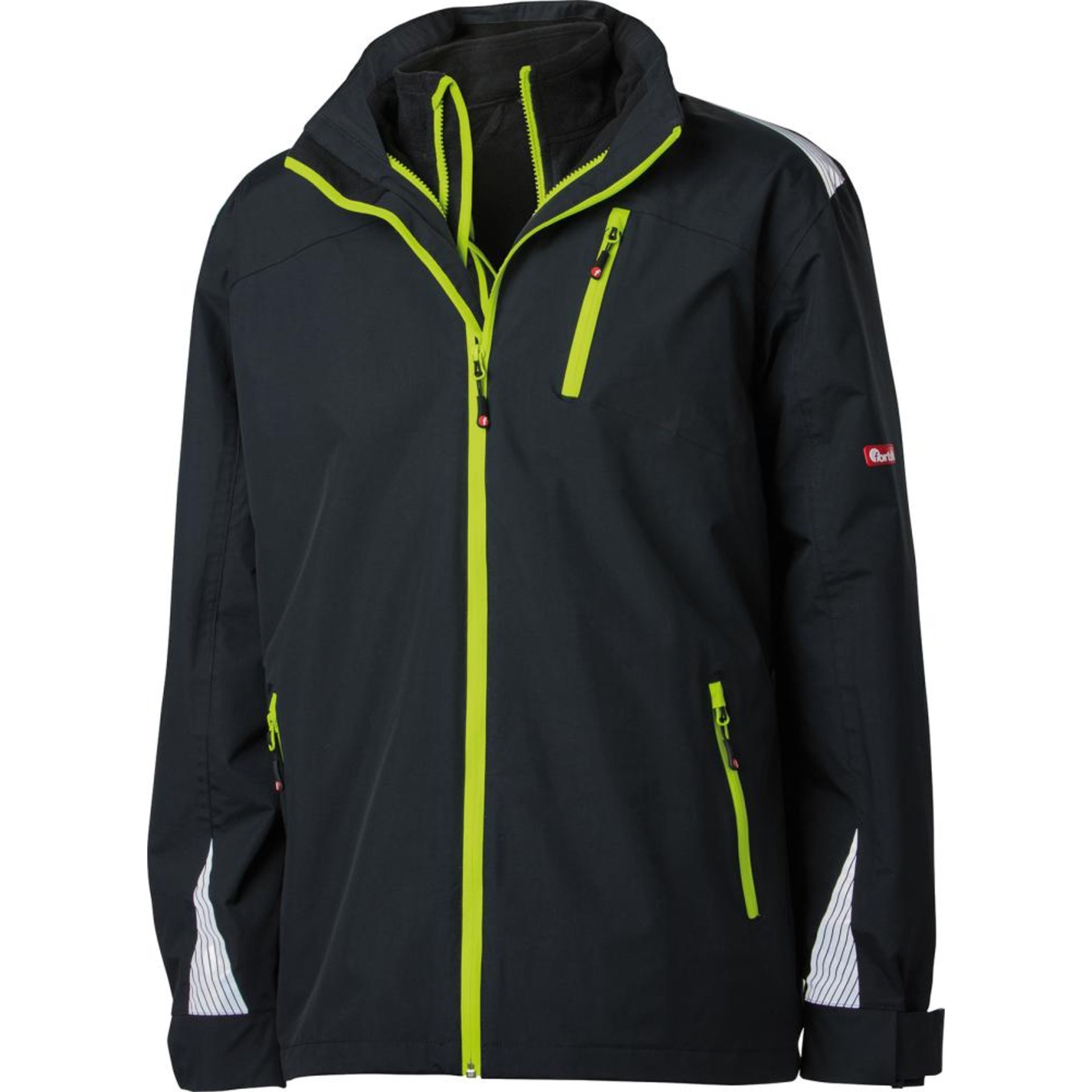 FORTIS 3-in-1Jacke 24, schw./lime,Gr.2XL