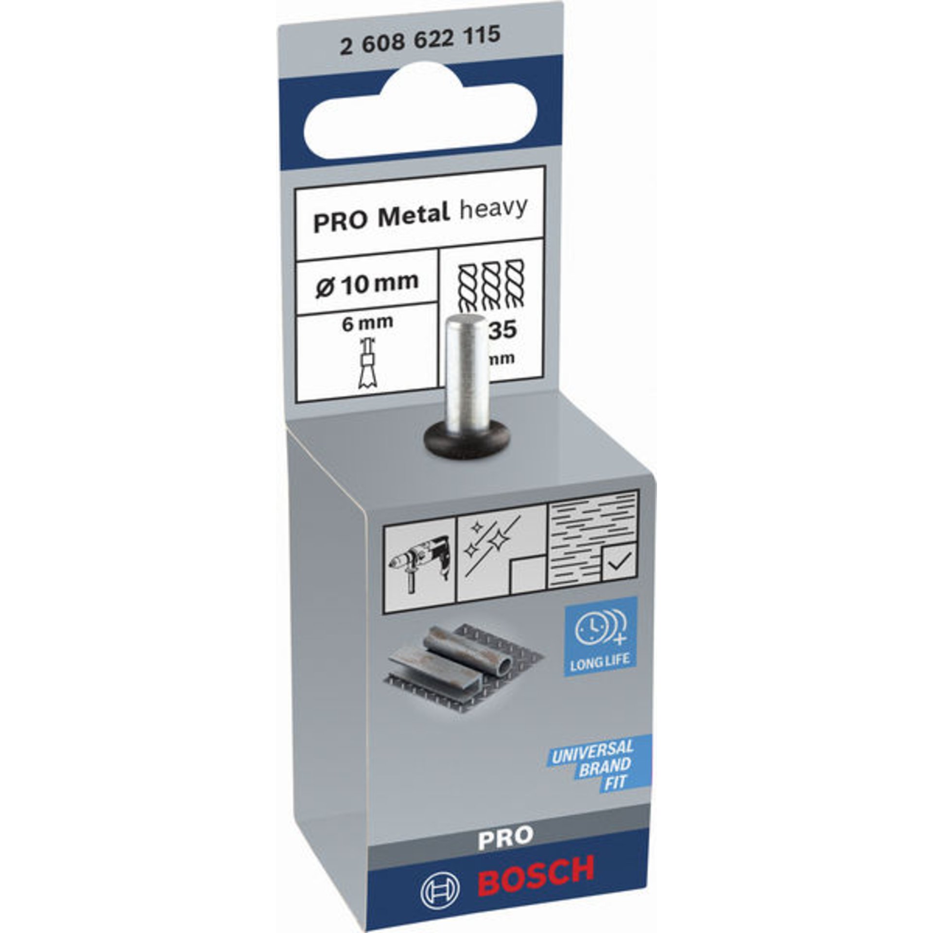 PRO Metal heavy Pinselbürste, gerader Schaft, 10 x 0,35 mm