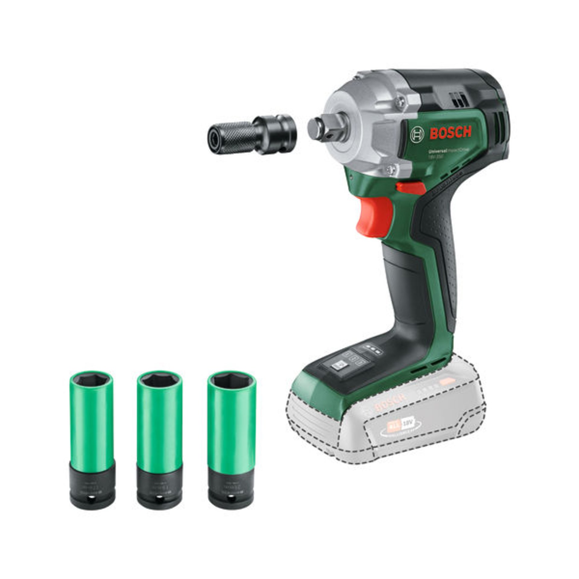 Akku-Drehschlagschrauber UniversalImpactDrive 18V-350 + 3 x Steckschlüssel