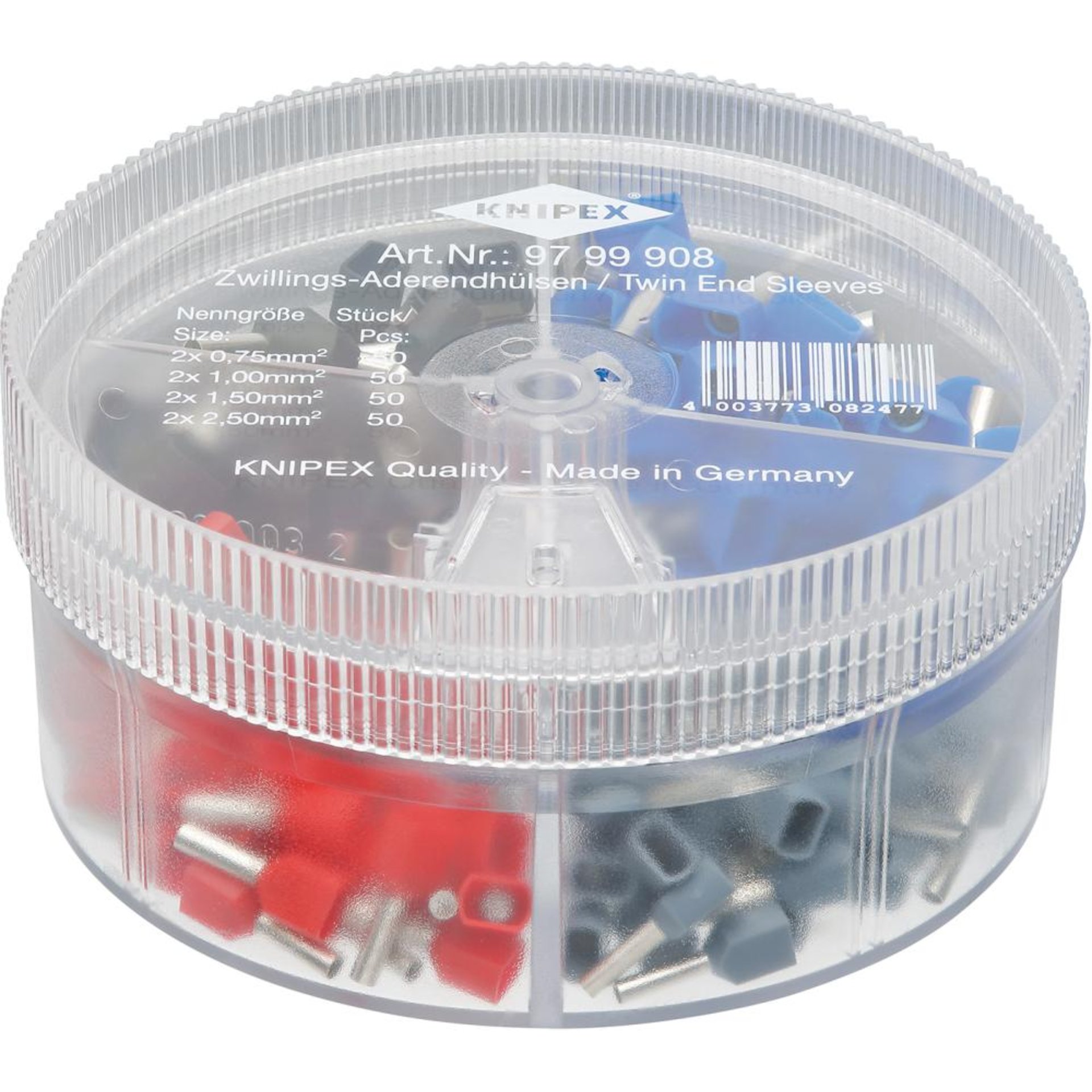 Aderendhülsen-Sortiment Twin 0,75-2,5qmm KNIPEX
